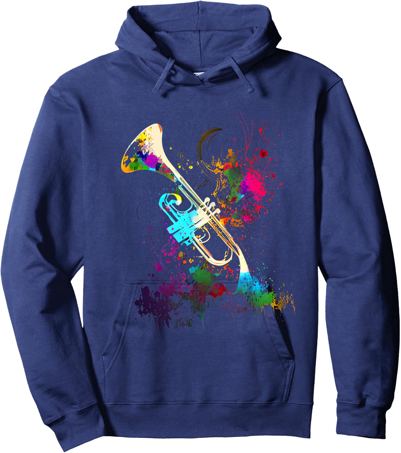 Trompete Spieler Musiker Geschenke & Designs - Erwachsene - Trompete - Black, Multicolored - S - Kurzarm - Crew-Kragen - Klassisch - Casual - Small - US - Regulär Hoodie - Hoodie | Navy