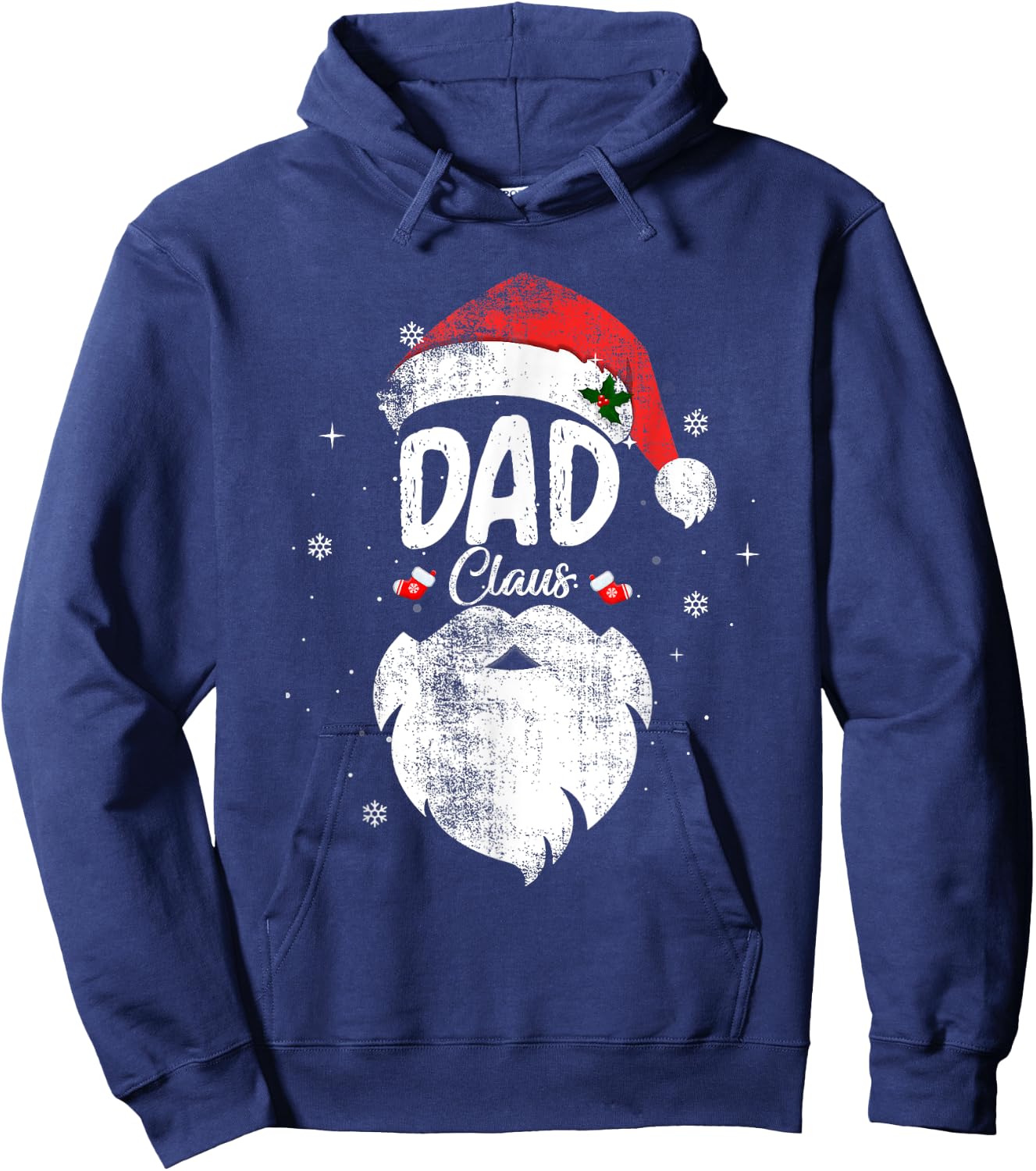 Family Dad Claus Christmas Santa's Hat Pajama Matching Hoodie - Hoodie | Navy