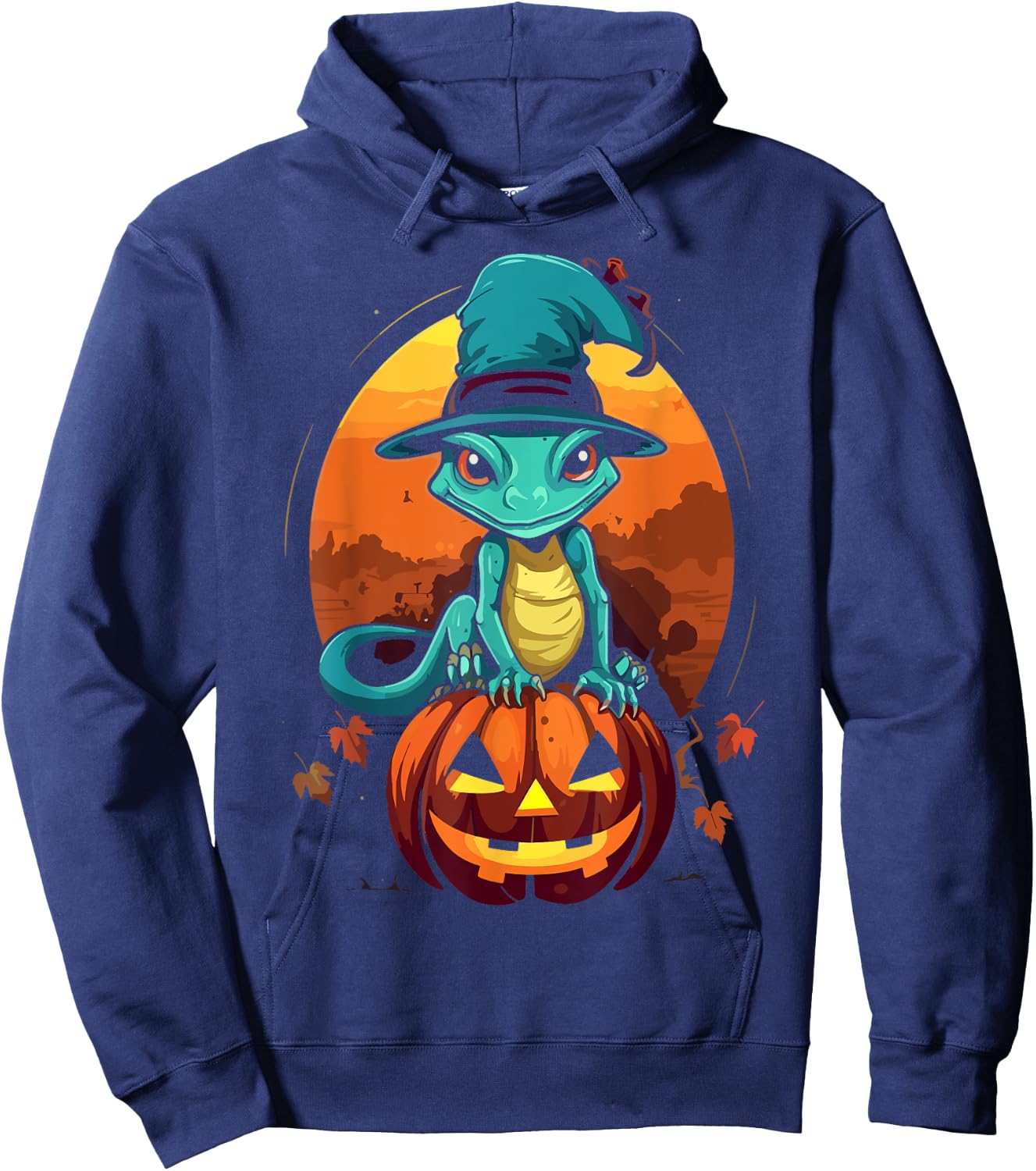 Gecko Halloween Scary Reptile Trick Or Treat Spooky Lizard Hoodie - Hoodie | Navy