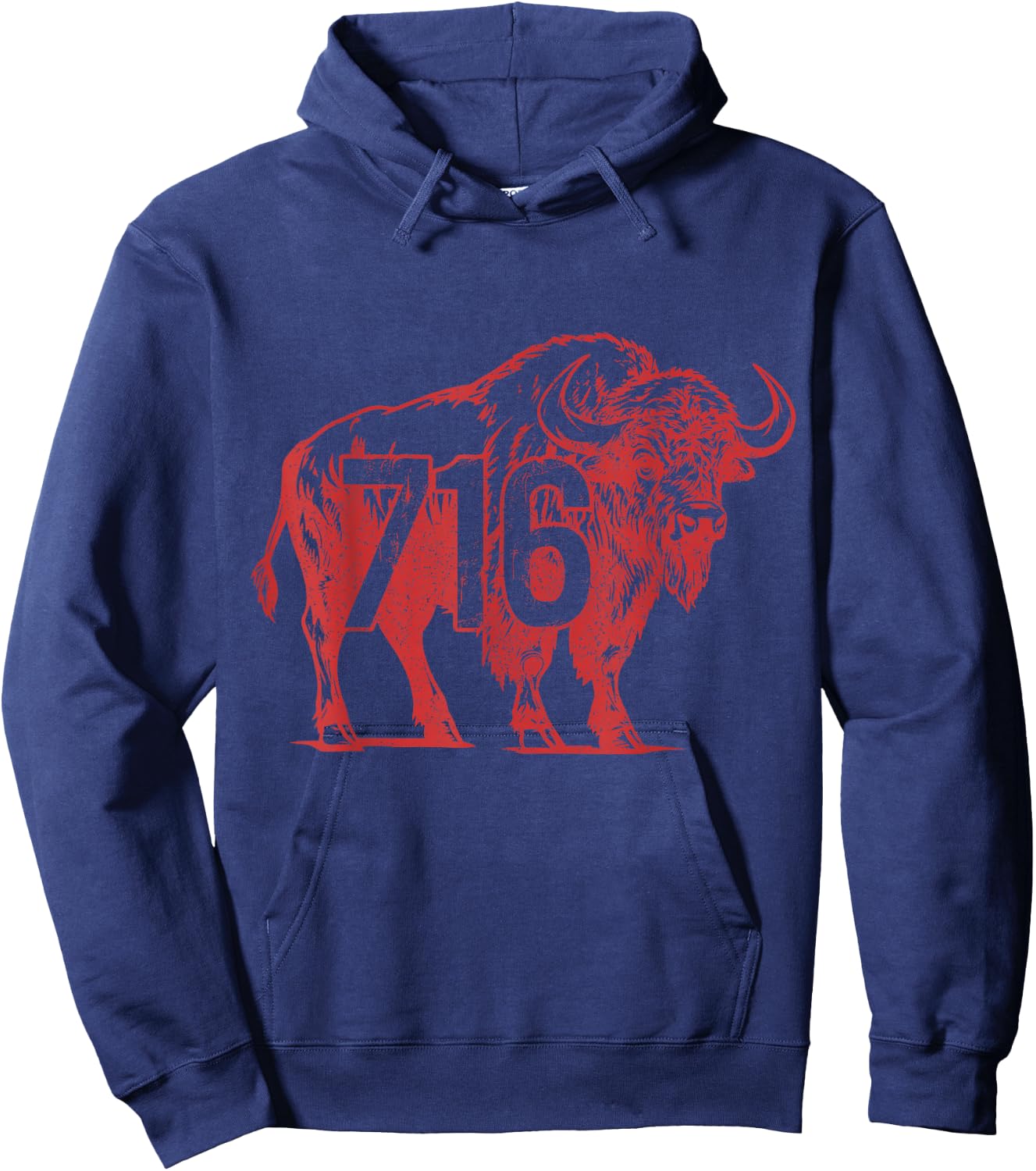 Buffalo New York 716 Area Code Pride Hoodie - Hoodie | Navy
