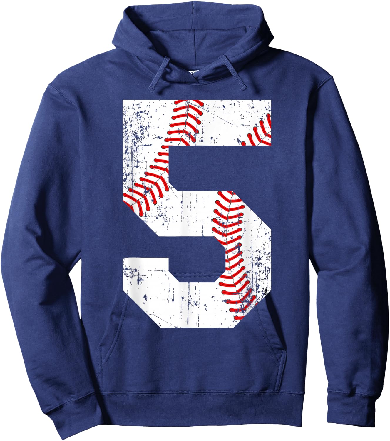 Vintage Baseball 5 Jersey Number Hoodie - Hoodie | Navy