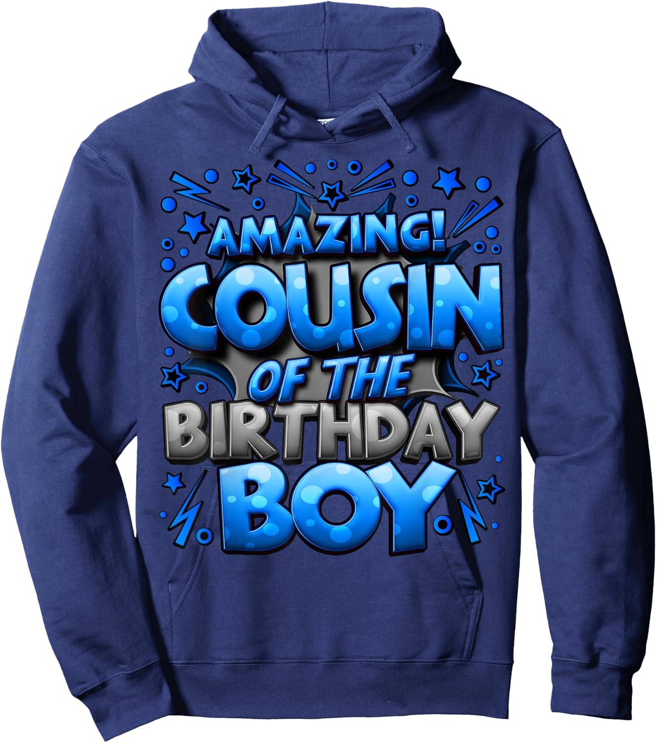 Cousin of the Birthday Boy Matching Family Cousin Hoodie - Hoodie | Navy