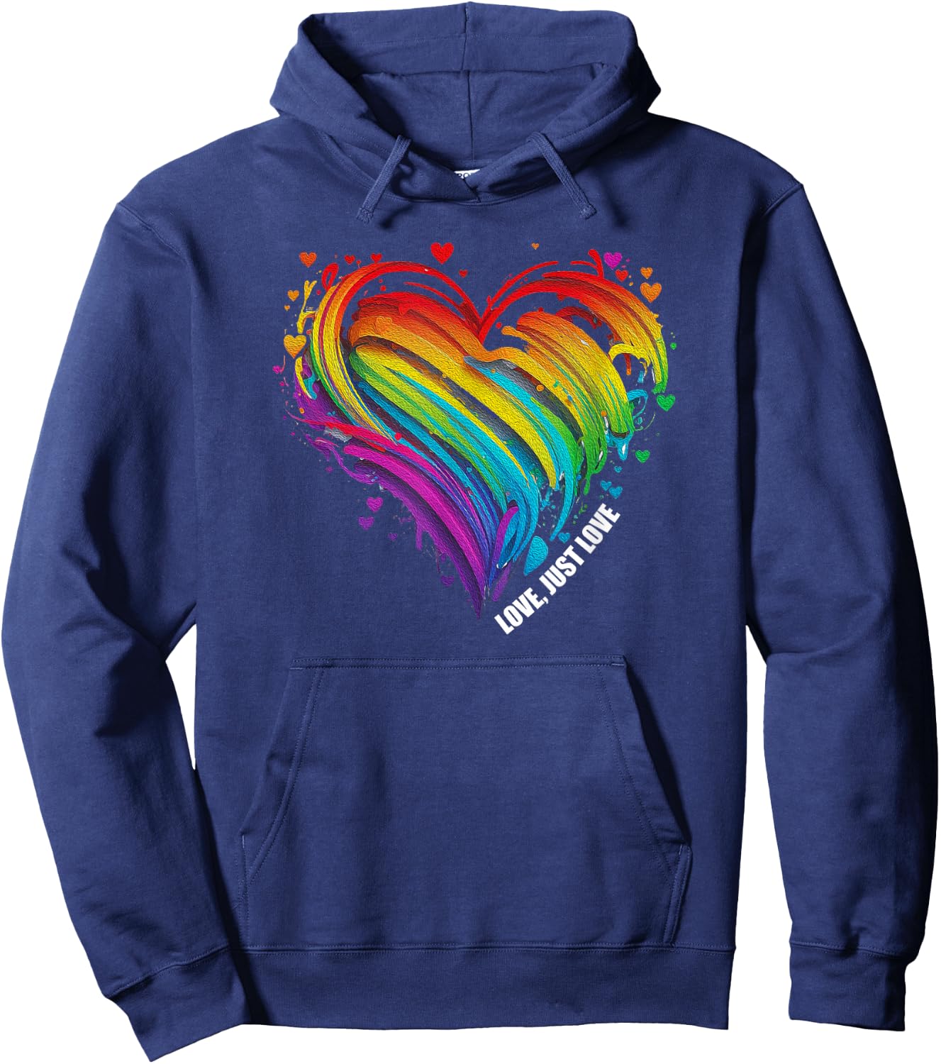 CSD LGBT Rainbow LGBTQ Heart Pride Love Just Love , black Hoodie - Hoodie | Navy