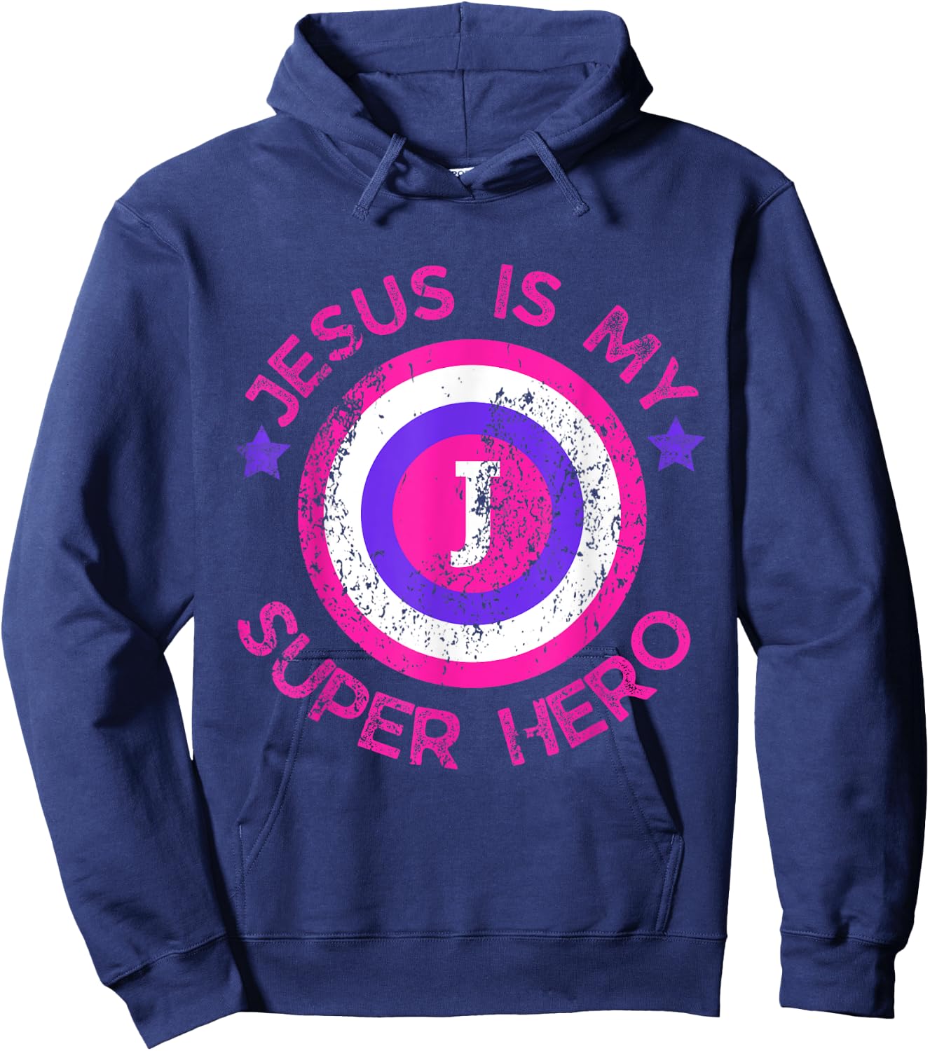 Jesus Christ Is My Superhero Jesus Kids Toddler Girls 5T 4T Hoodie - Hoodie | Navy