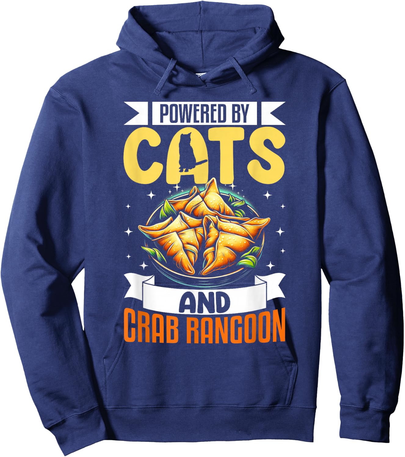 Crab Rangoon Shirt Funny Cat Lover Seafood Crab Rangoon Hoodie - Hoodie | Navy
