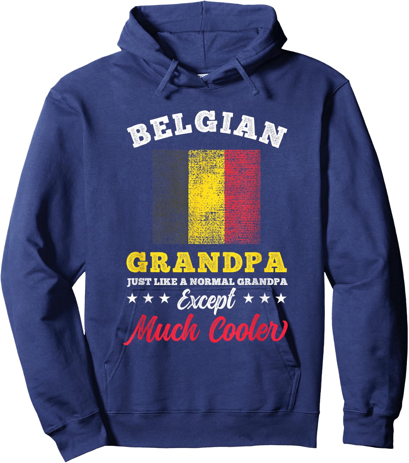 Belgium Flag Belgian Grandpa Fathers Day Hoodie - Hoodie | Navy
