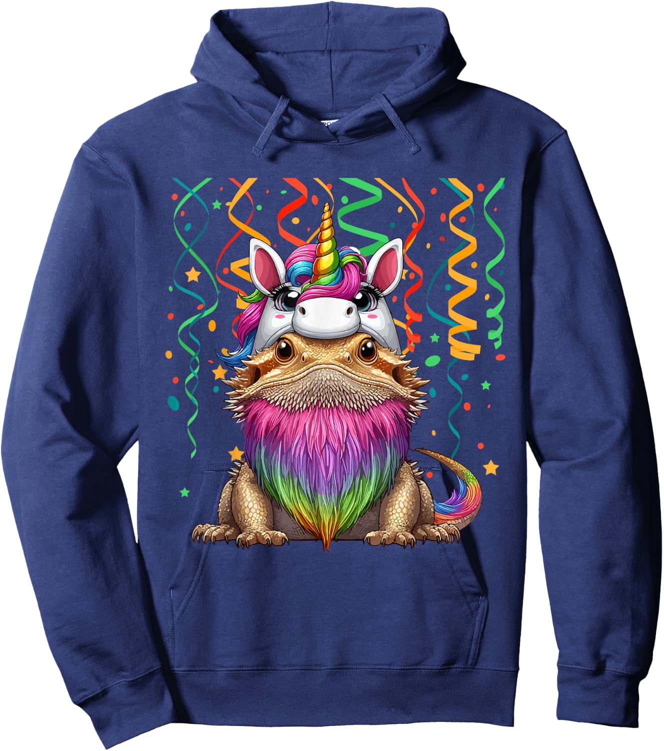 Bearded Dragon Cosplay Coloful Unicorn Birthday Kids Toddler Hoodie - Hoodie | Navy