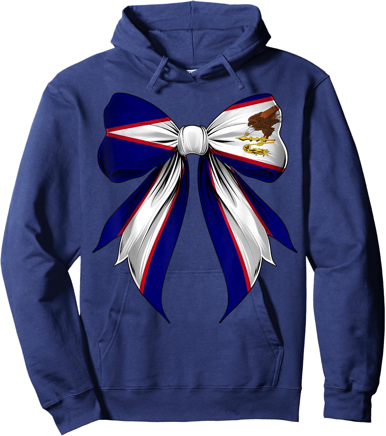 American Samoa Flag American Samoan Pride Coquette Ribbon Hoodie - Hoodie | Navy