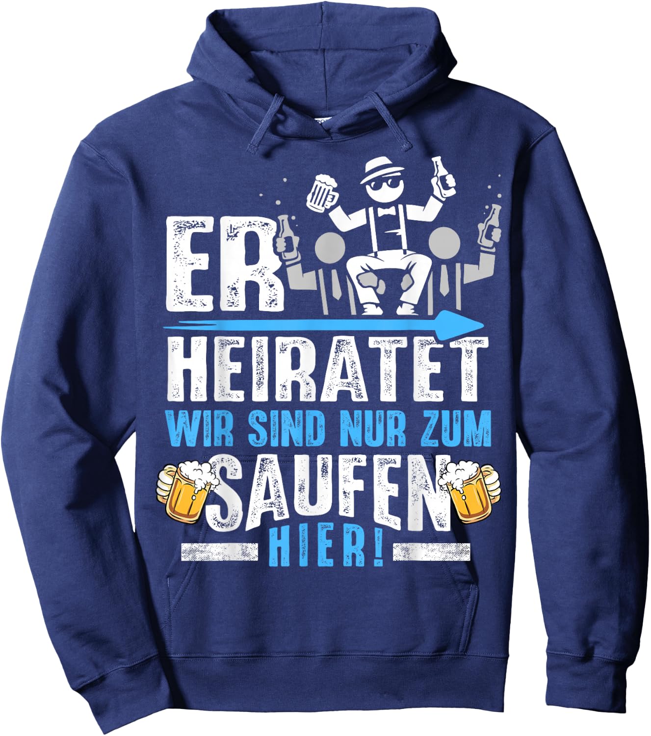 Junggesellenabschied Männer JGA Poltern Herren JGA Hoodie - Hoodie | Navy