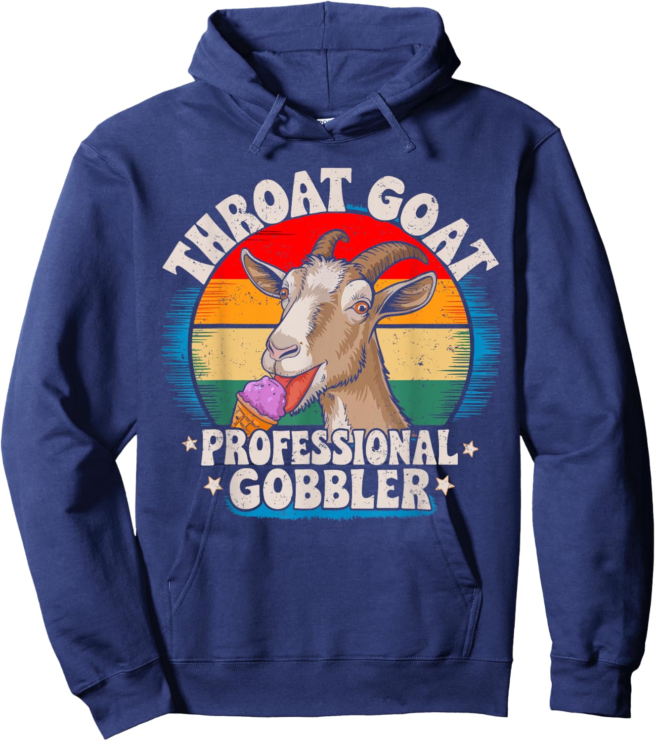 Funny Throat Goat Professional Gobbler Retro Inappropriate Hoodie - Hoodie | Navy