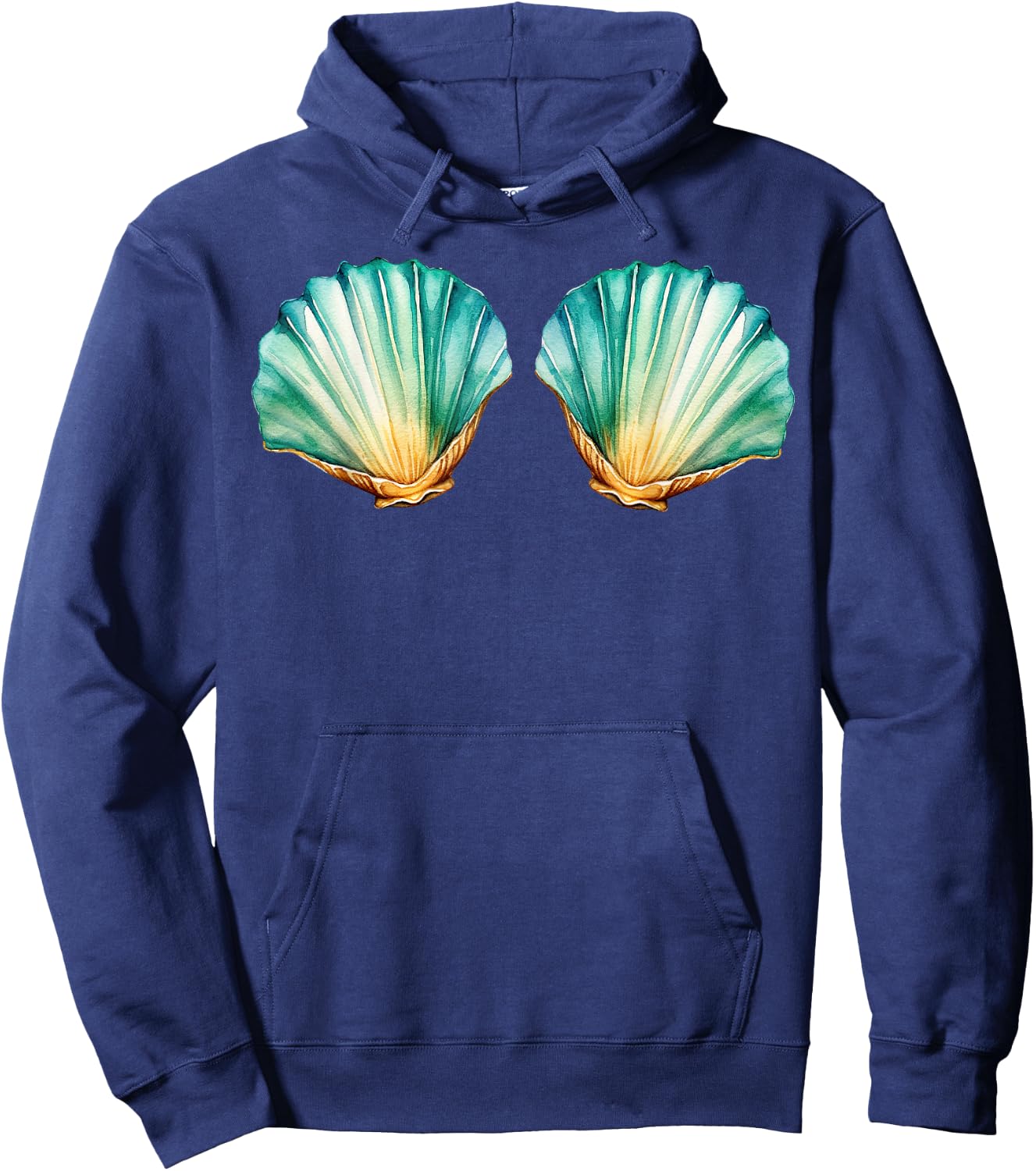 Mermaid Sea Shell Bra Costume Funny Costume Mermaid Hoodie - Hoodie | Navy