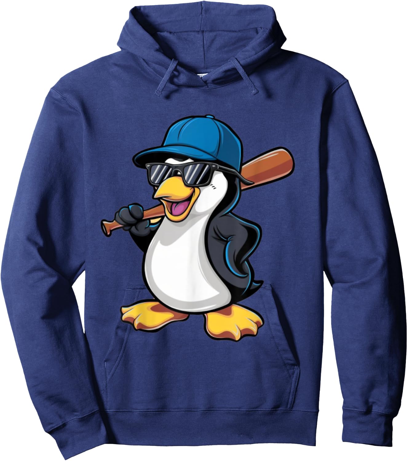 Penguin Baseball Panda Playing Baseball Penguin Hoodie - Hoodie | Navy