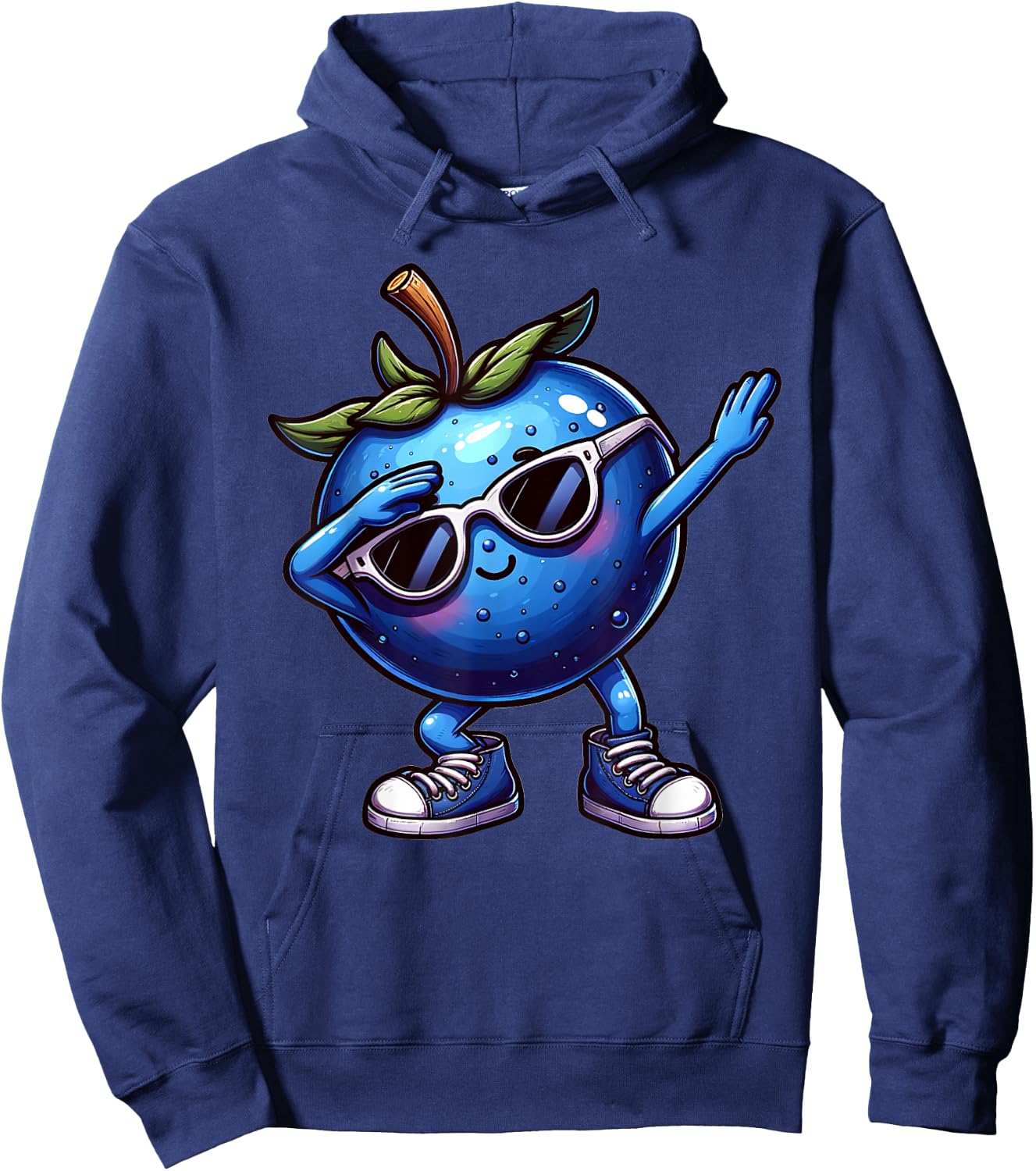 Dabbing Blueberry Funny Blue Blueberry Fruit , black Hoodie - Hoodie | Navy