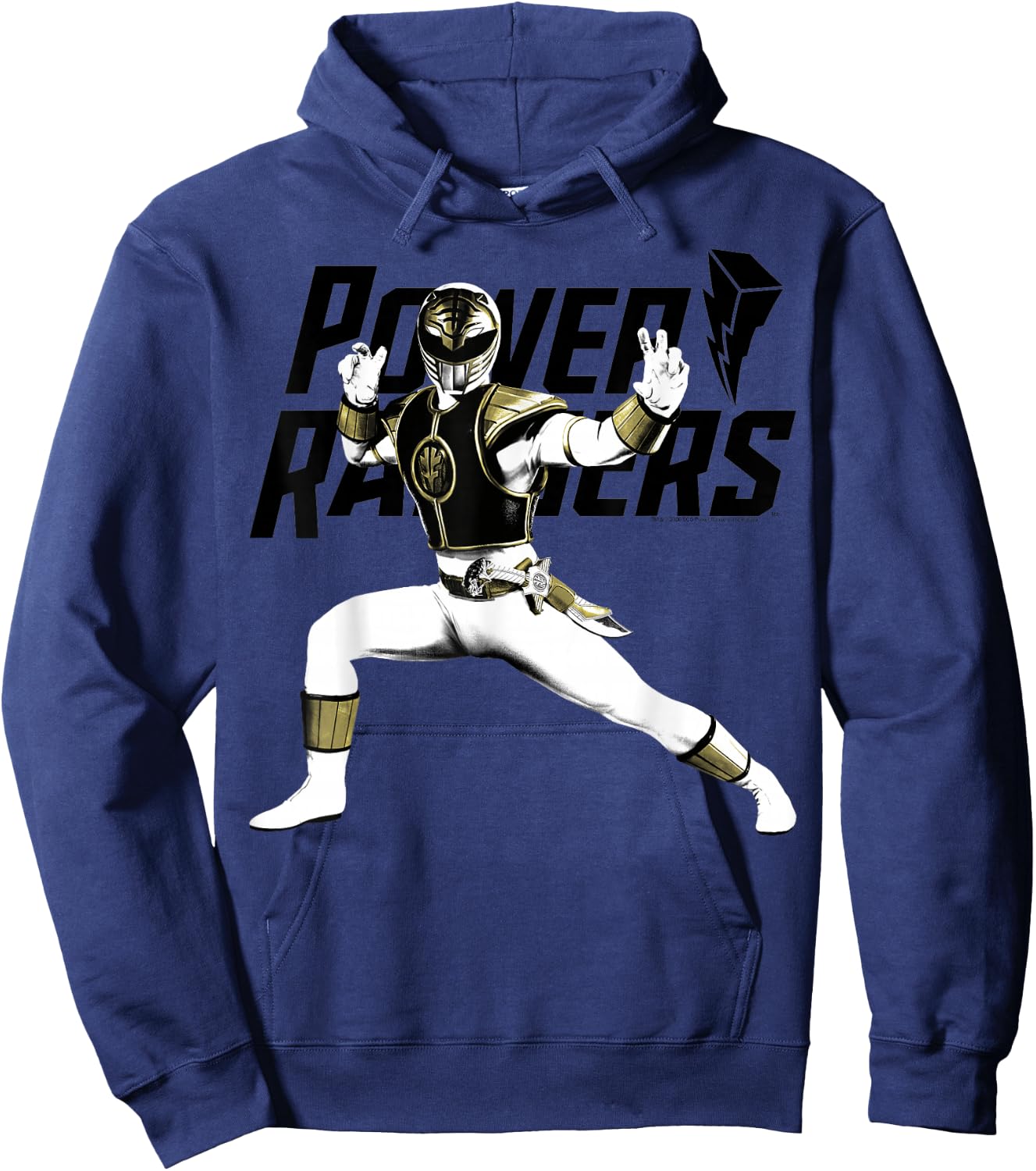 Power Rangers White Ranger Karate Action Pose Logo Hoodie - Hoodie | Navy