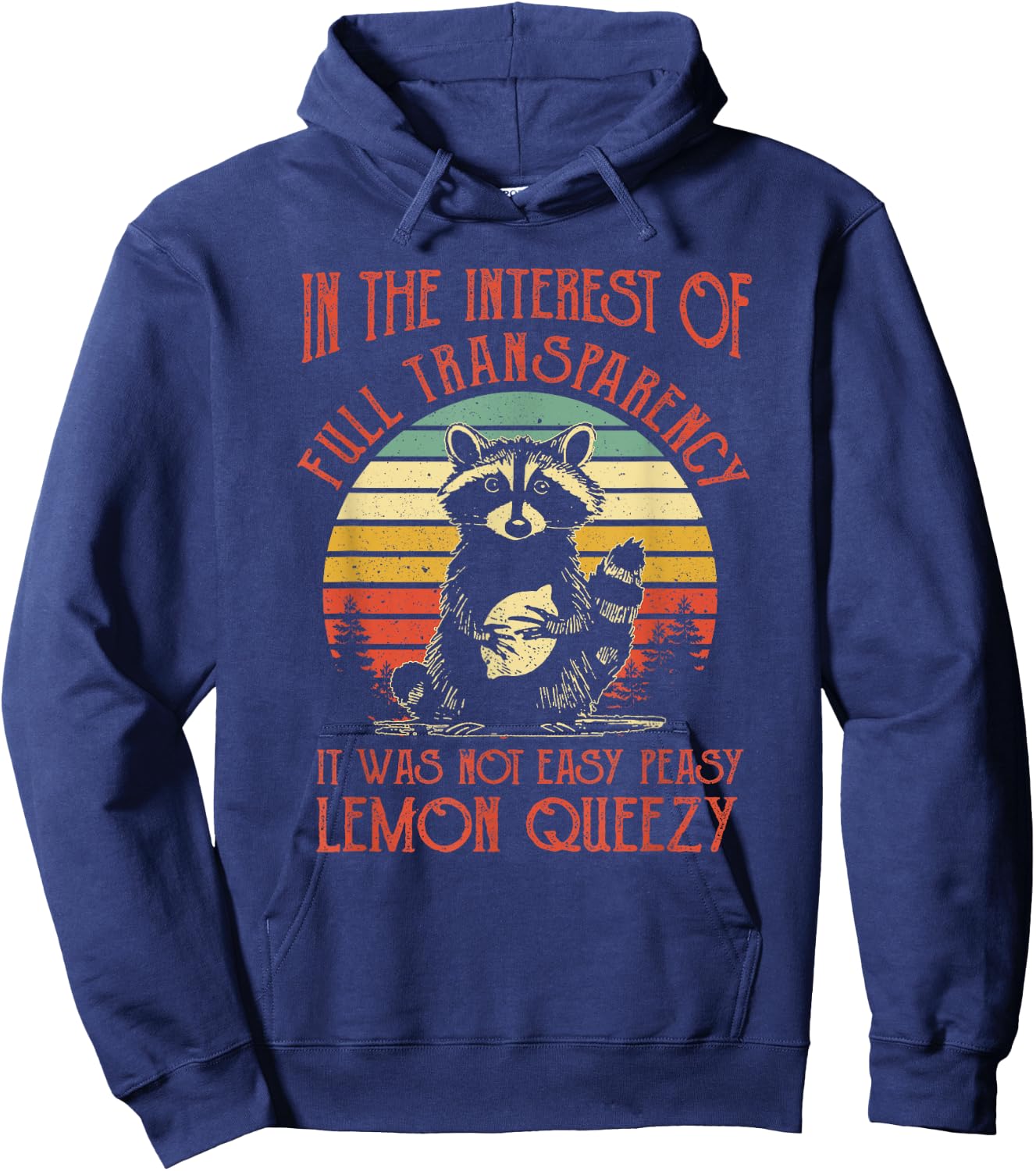 In The Interest of Full Transparency Funny Sarcastic Raccoon Hoodie - Hoodie | Navy