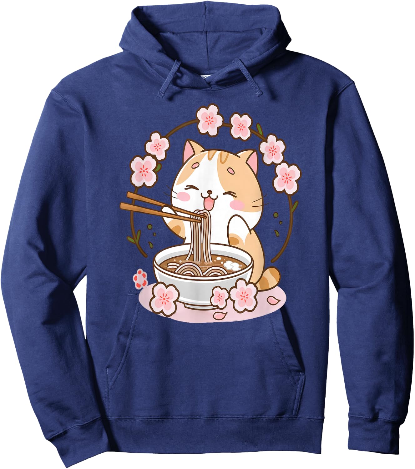 Ramen Cat Anime - Kawaii Clothes Otaku Clothing Manga Hoodie - Hoodie | Navy