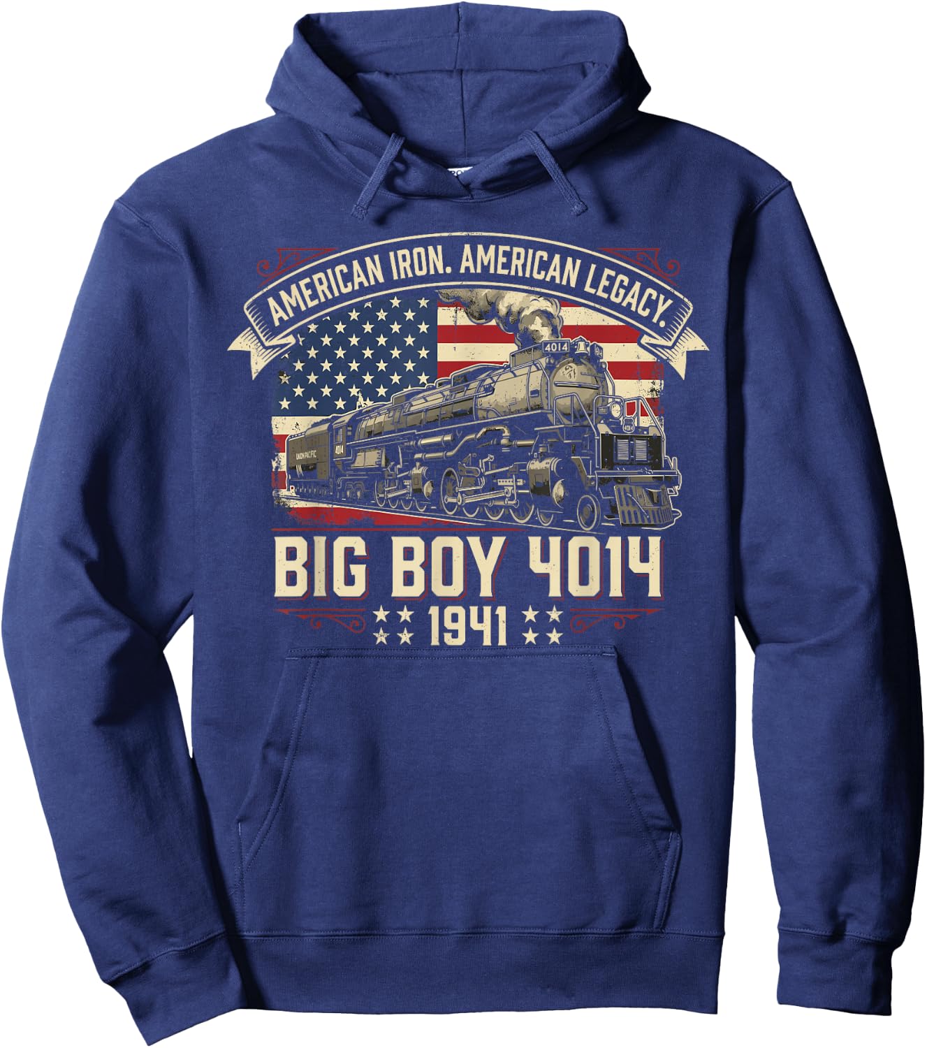 Big Boy Train 4014 Shirt , American Iron Locomotive Hoodie - Hoodie | Navy