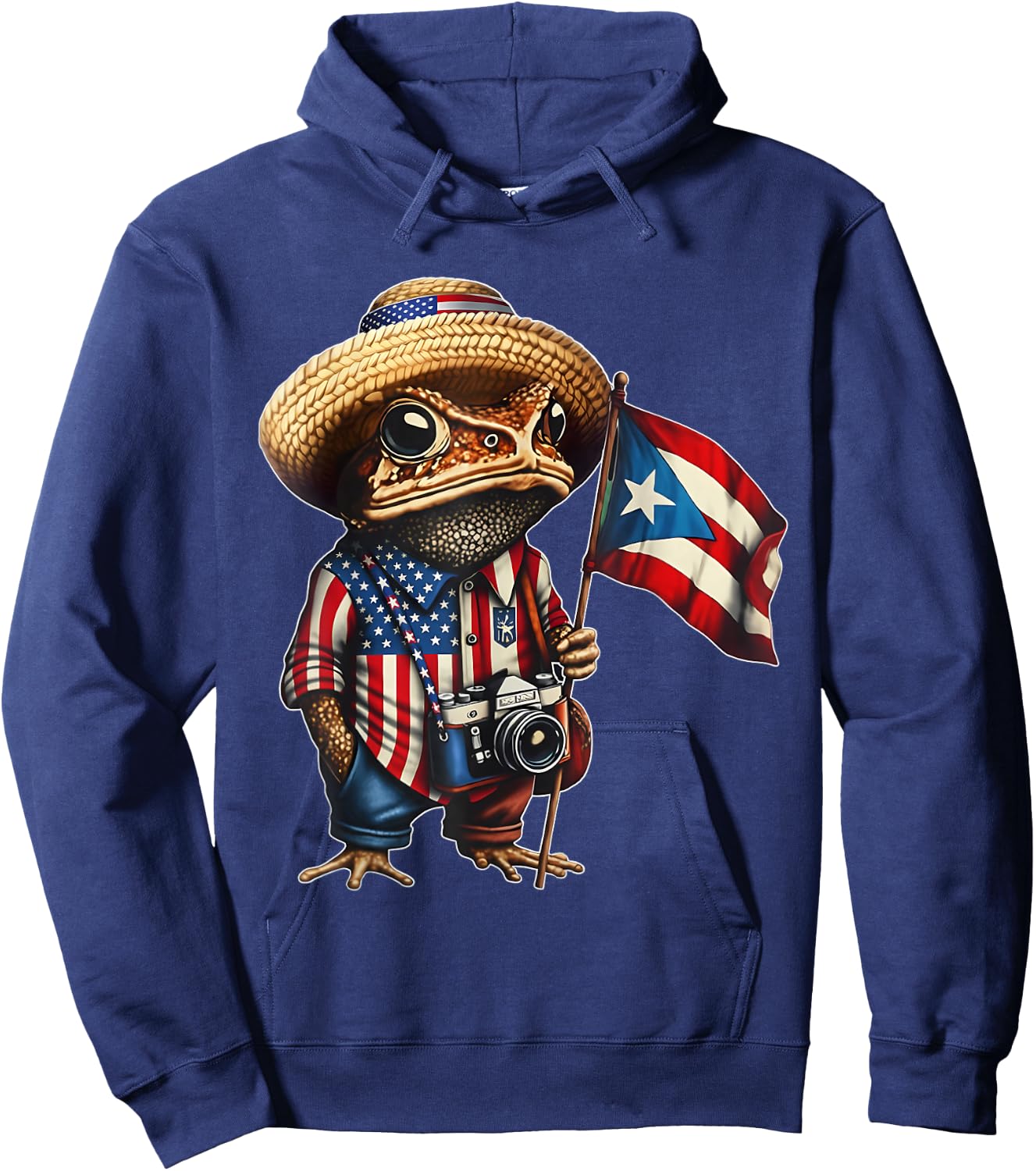 Puerto Rican Flag Boricua Taino Funny Puerto Rico Coqui Hoodie - Hoodie | Navy
