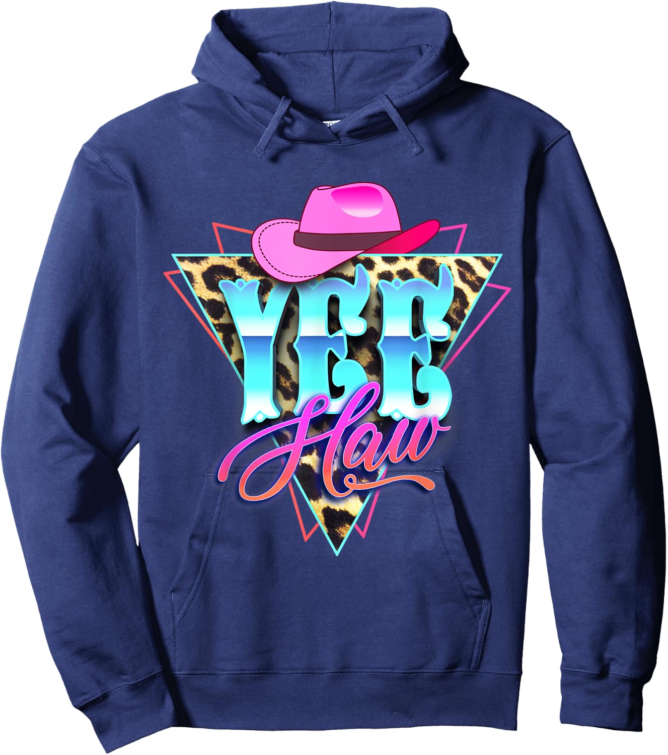 Yee Haw Howdy Rodeo Country Leopard Yeehaw Southern Cowgirl Hoodie - Hoodie | Navy