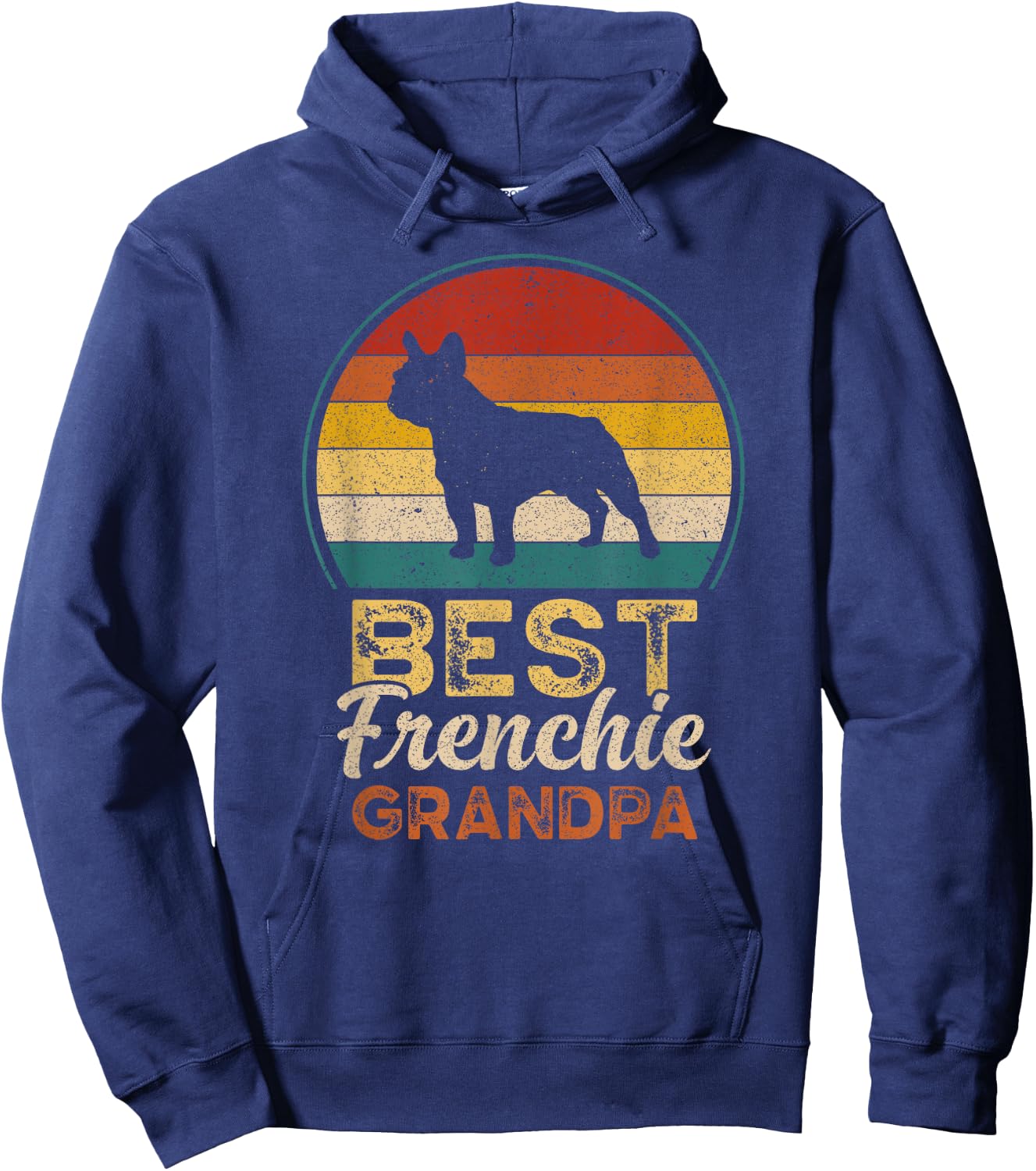 Best Frenchie Grandpa, Father's Day, French Bulldog Hoodie - Hoodie | Navy