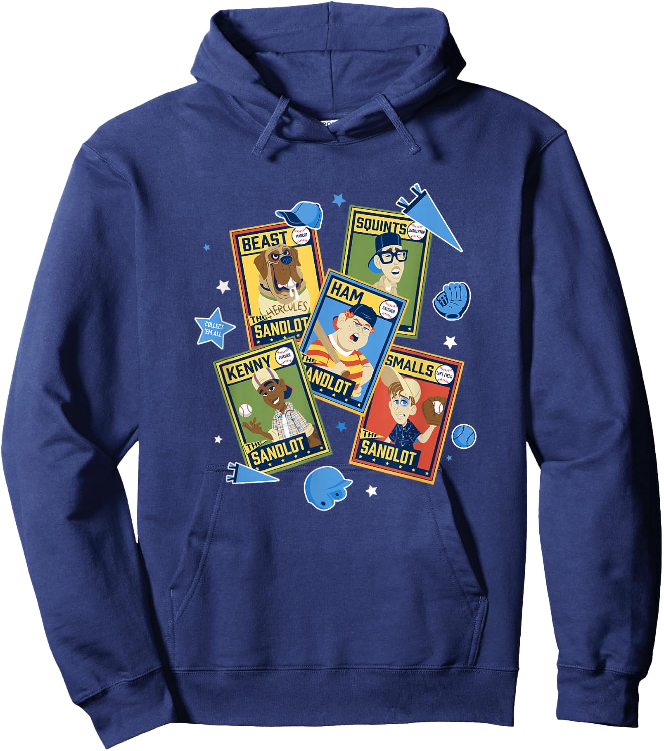 The Sandlot Character Trading Cards Collect Em All Hoodie - Hoodie | Navy