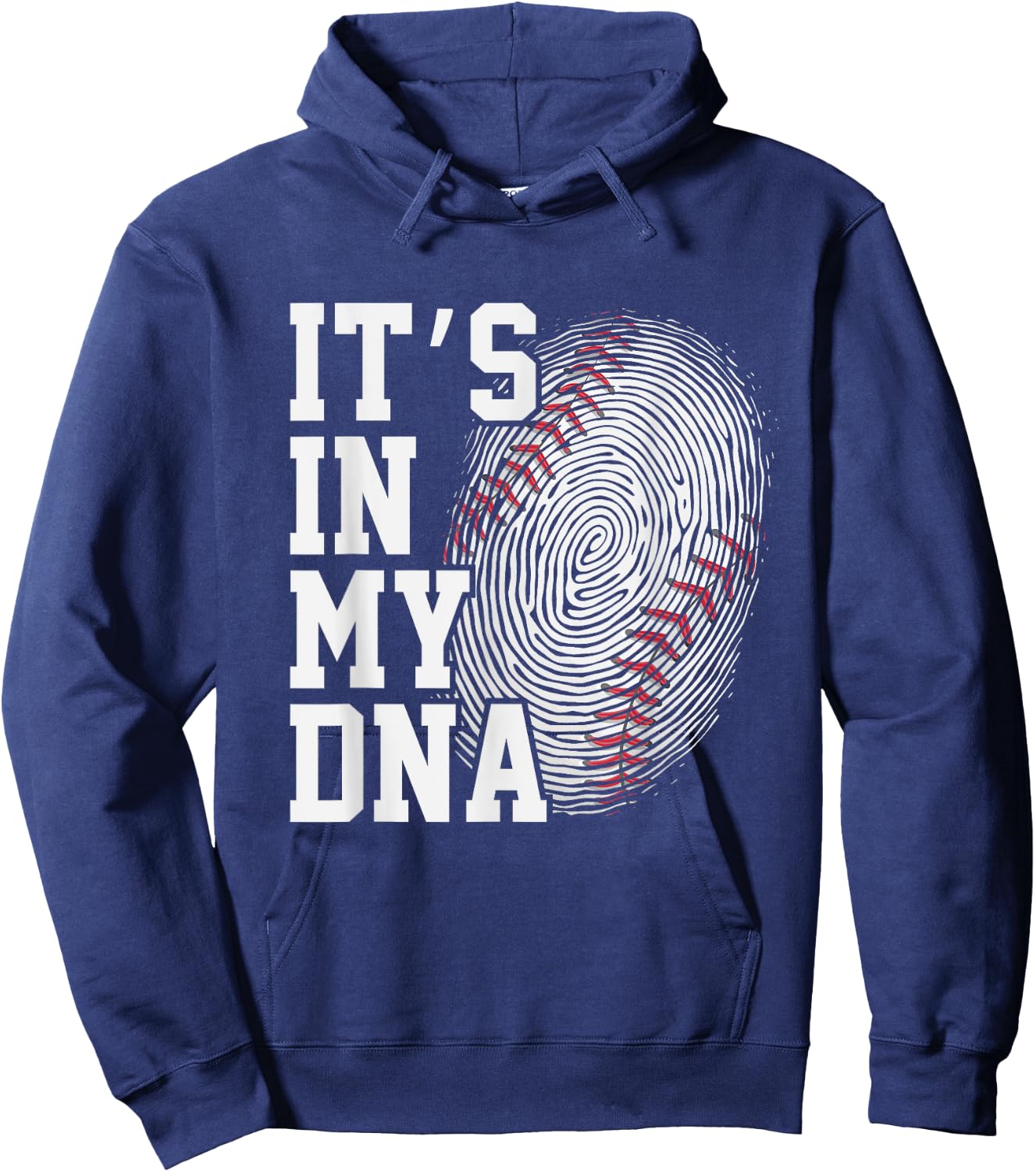 Baseball It's In My DNA Men Women Kids Fingerprint Vintage Hoodie - Hoodie | Navy