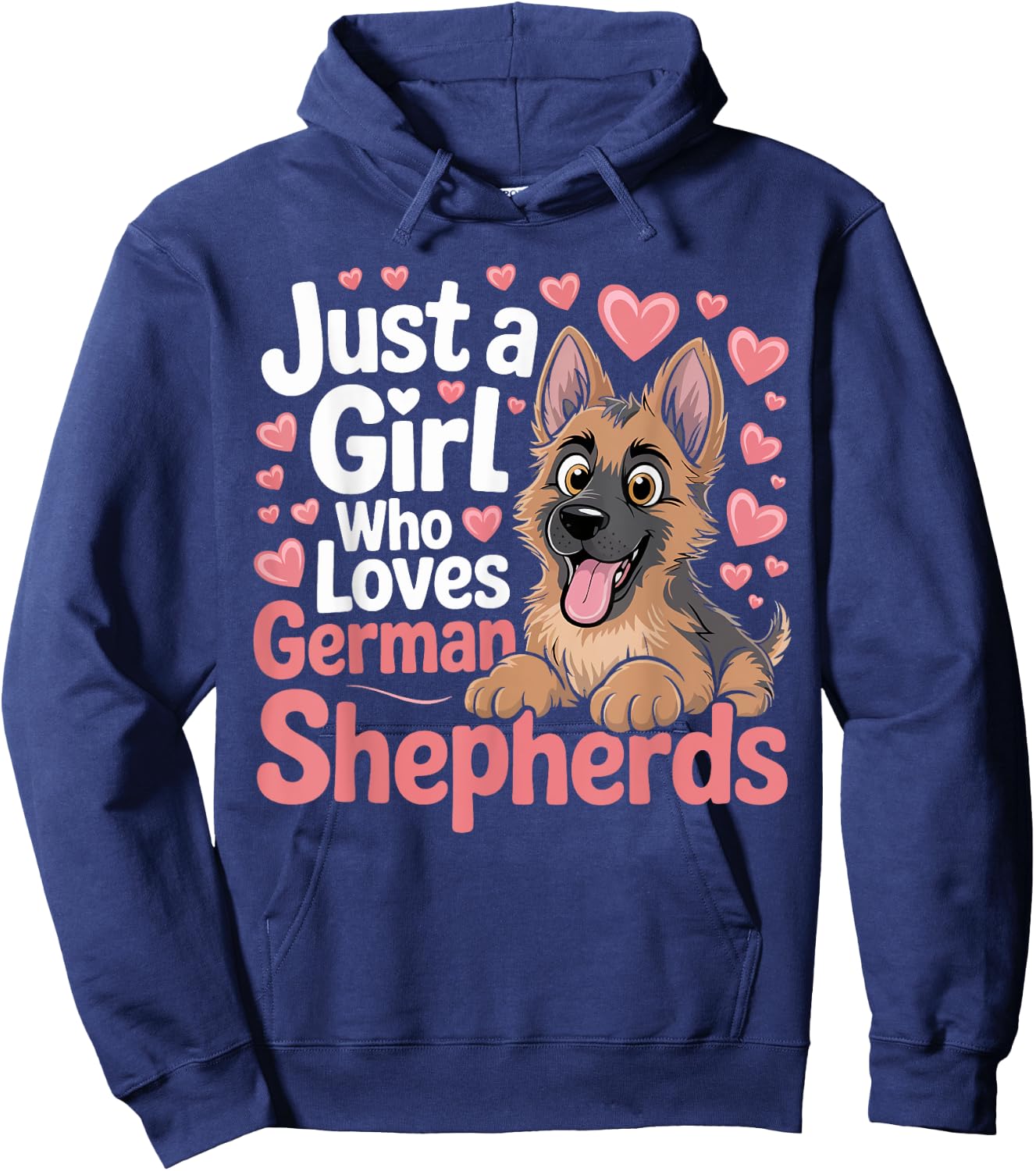 Just a Girl Who Loves German Shepherd Dogs Gifts Girls Women Hoodie - Hoodie | Navy