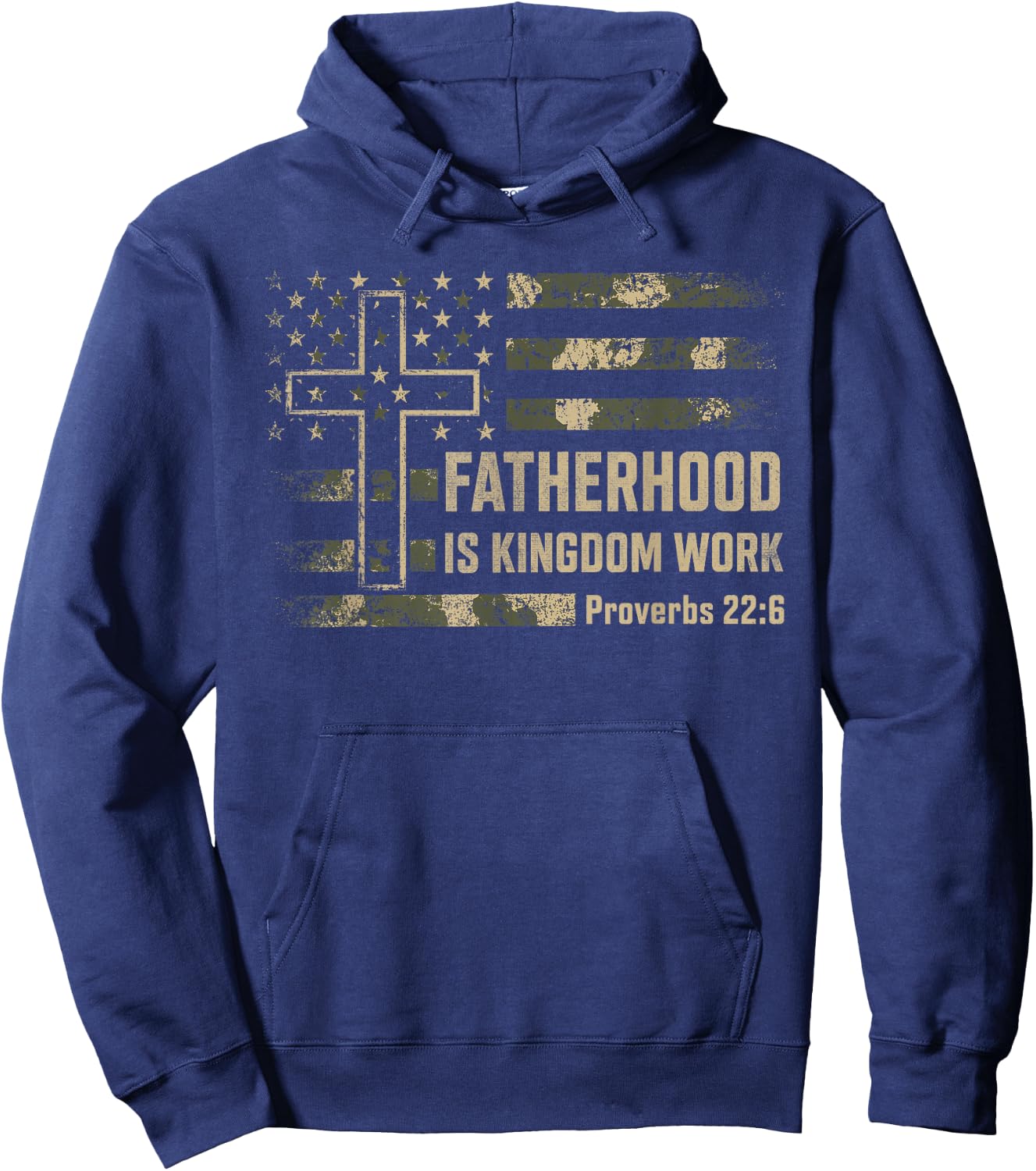 Fatherhood is Kingdom Work Christian Dad Father's Day Faith Hoodie - Hoodie | Navy