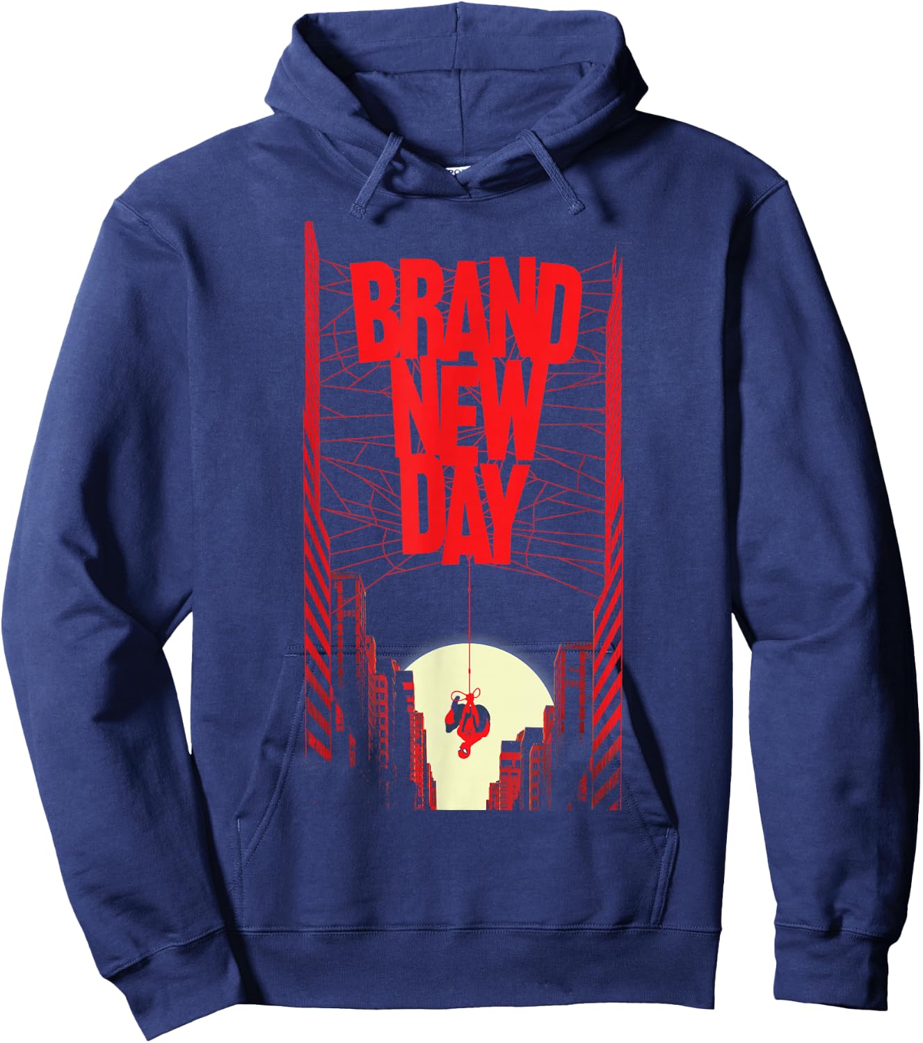 Marvel Studios Spider-Man: BND Movie 2026 City Web Title Hoodie - Hoodie | Navy