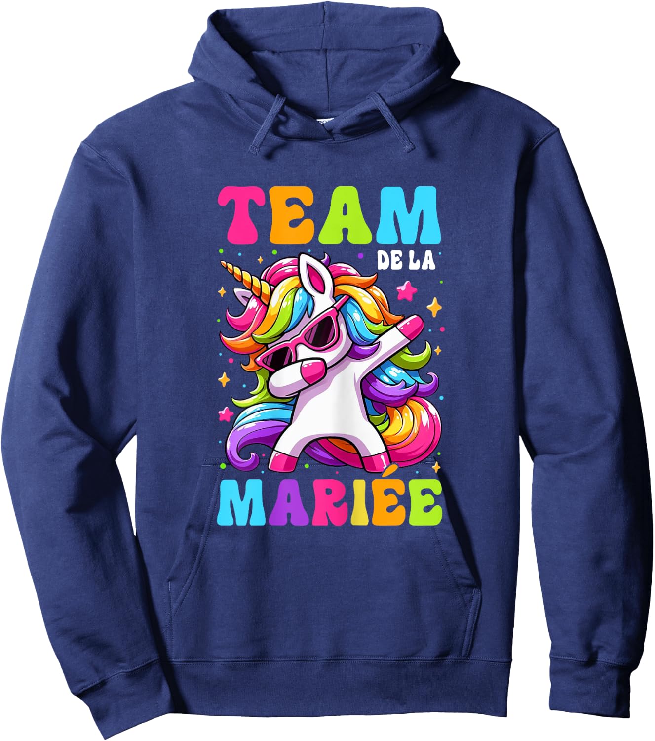 Funny Team Bride Evjf Femme Future Mariée Licorne Hoodie - Hoodie | Navy