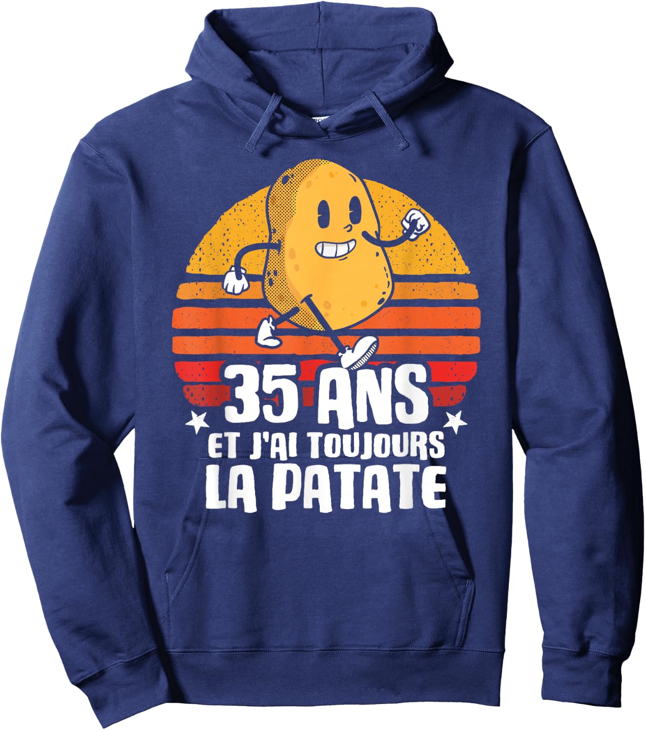 Anniv Gift 35 Years Birthday Decoration 35 Years Potato , Black, S Hoodie - Hoodie | Navy