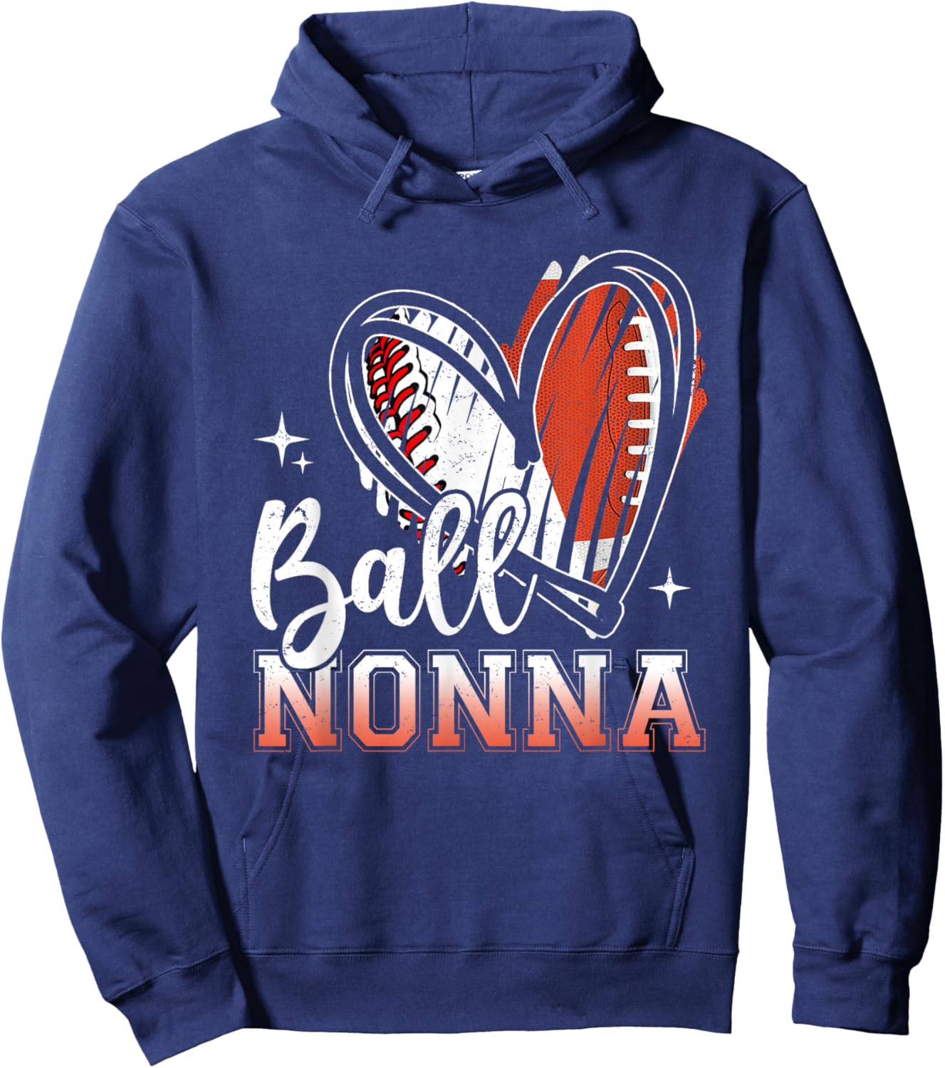 Ball Nonna Baseball Football Grandma Mothers Day Hoodie - Hoodie | Navy
