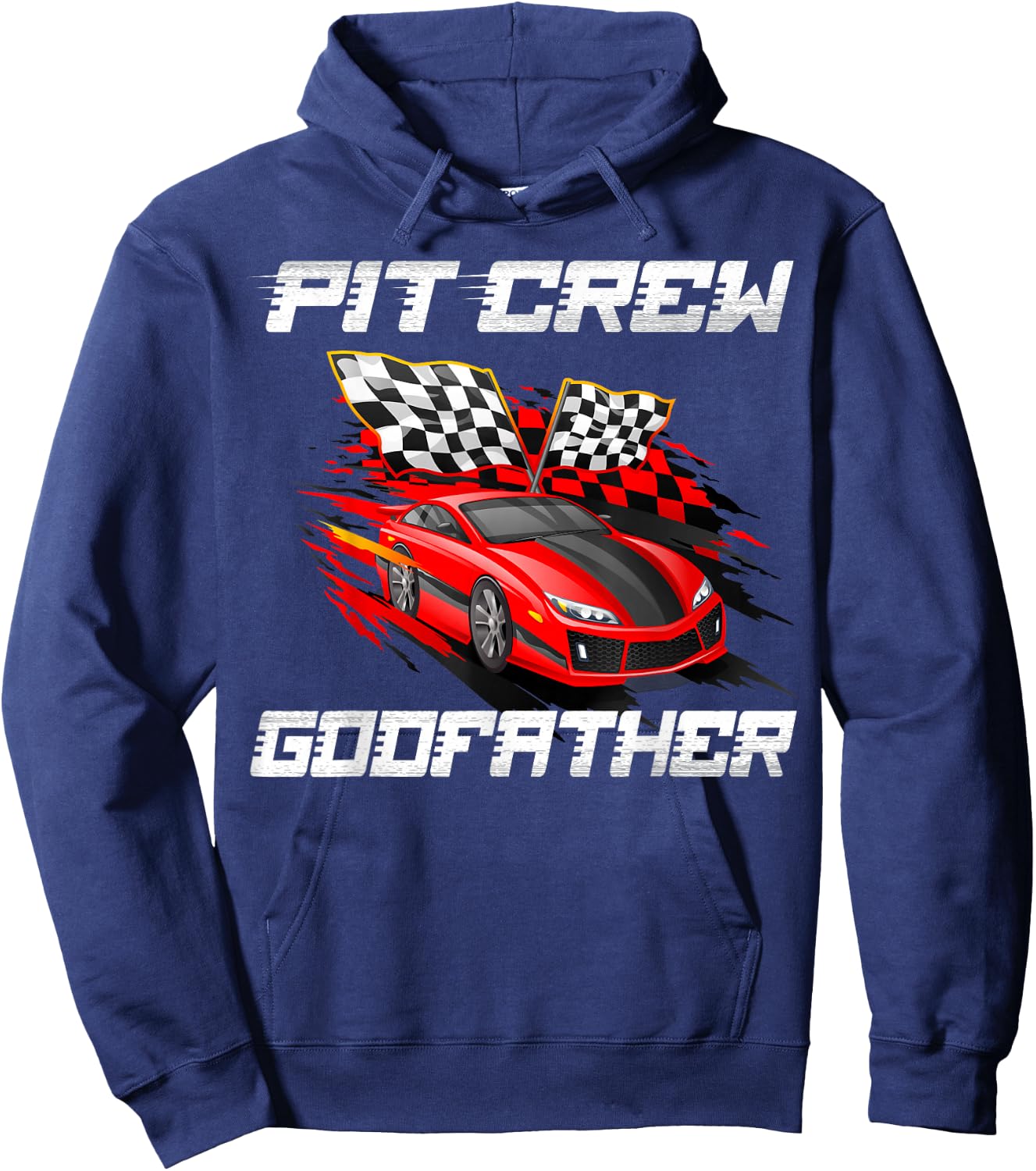 Pit Crew Godfather Race Car Birthday Racing Car Family Hoodie - Hoodie | Navy