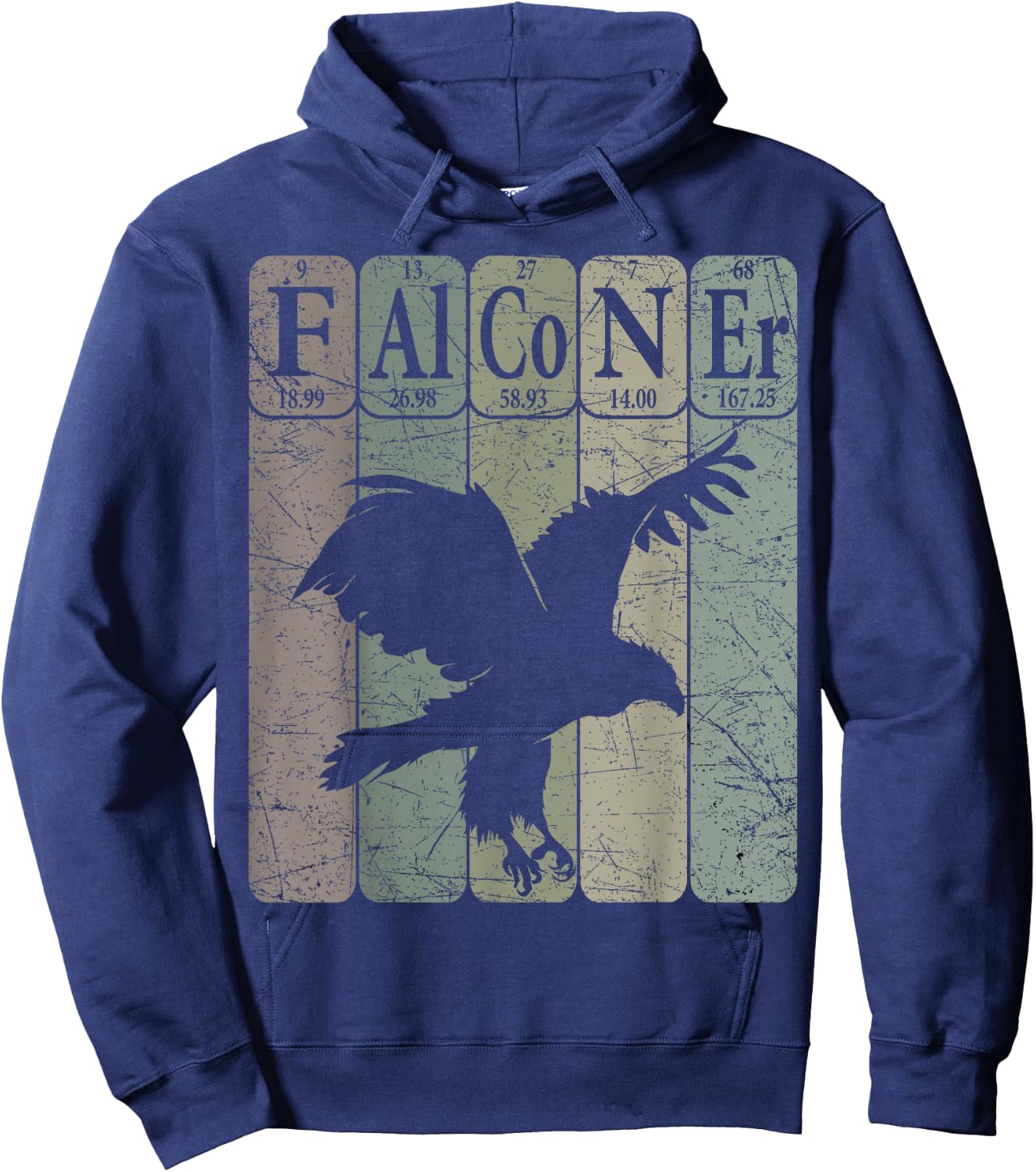 Falconer Periodic Table Elements Falconry Ornithology Hoodie - Hoodie | Navy
