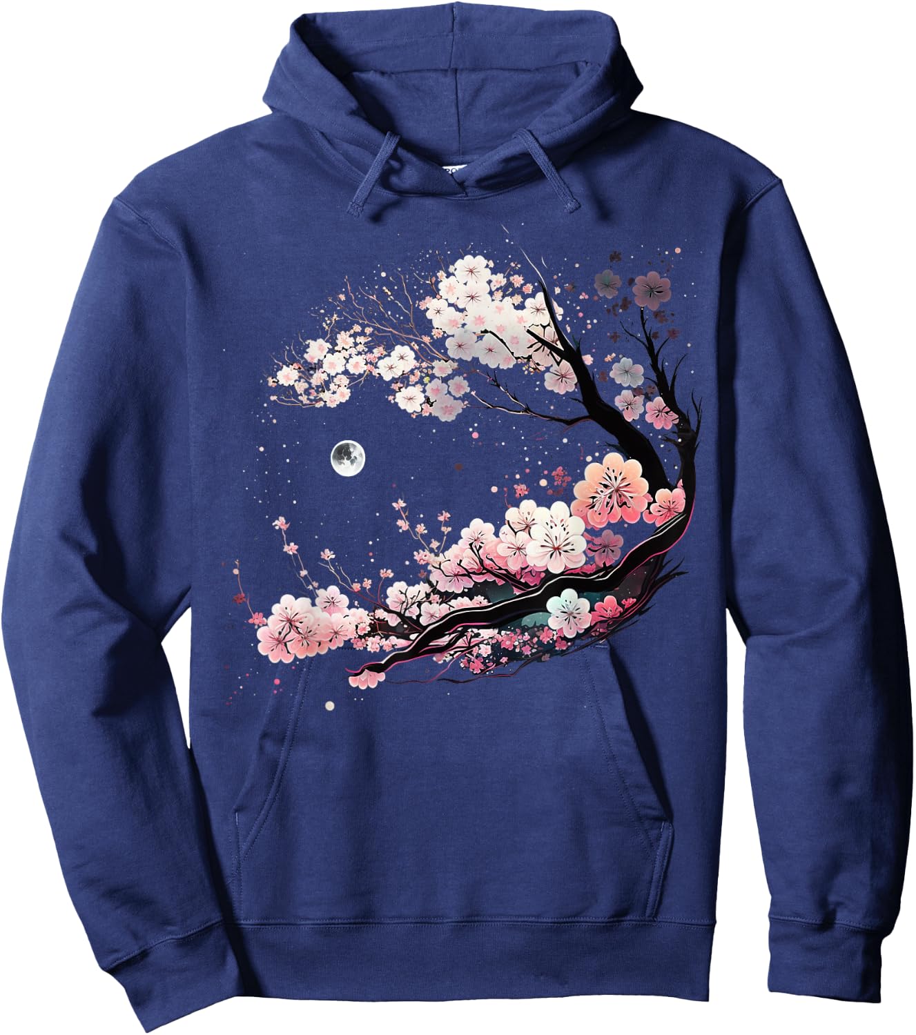 Japanese Sakura Garden Geisha Mount Fuji Cherry Blossom Hoodie - Hoodie | Navy
