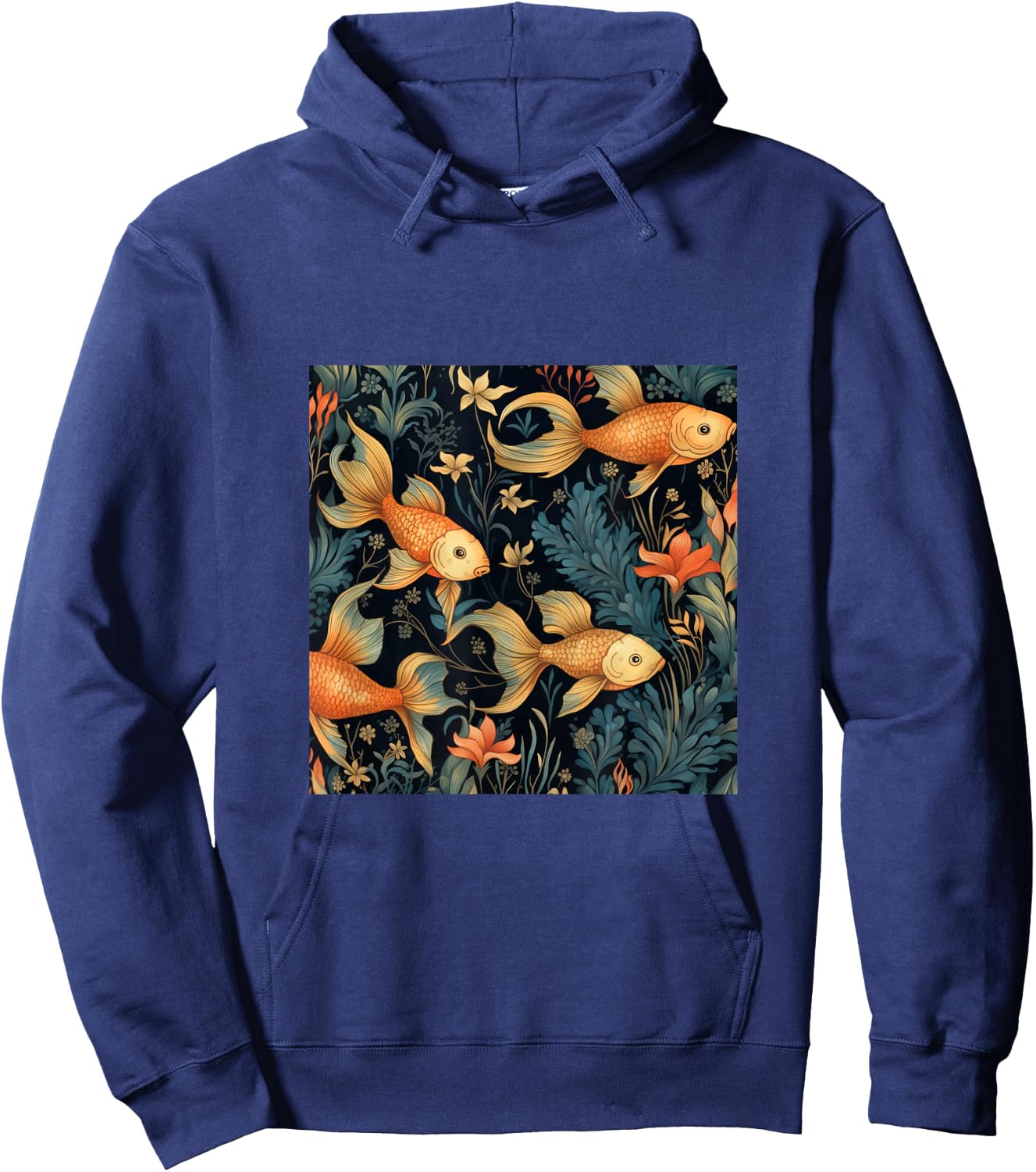 Goldfish Pattern Hoodie - Hoodie | Navy