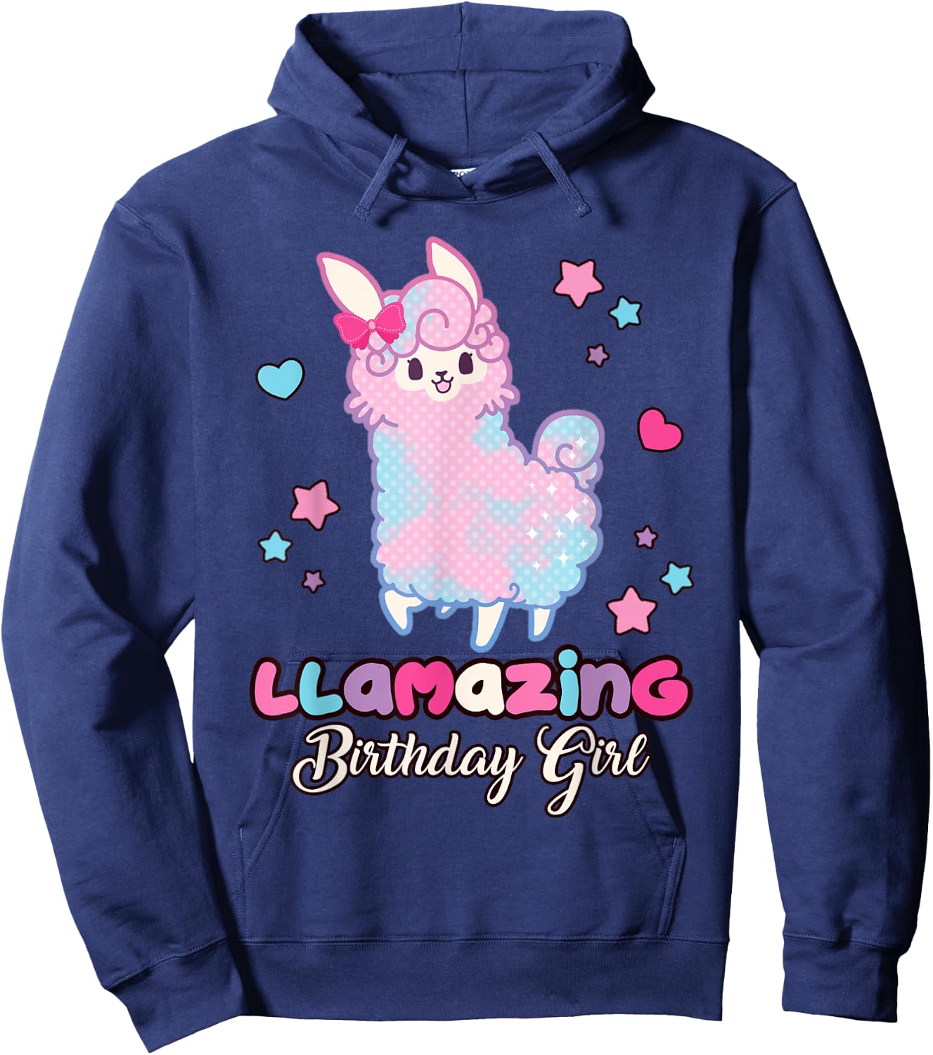 Llama Birthday Girl Llamazing Birthday Alpaca Llama Girl Hoodie - Hoodie | Navy