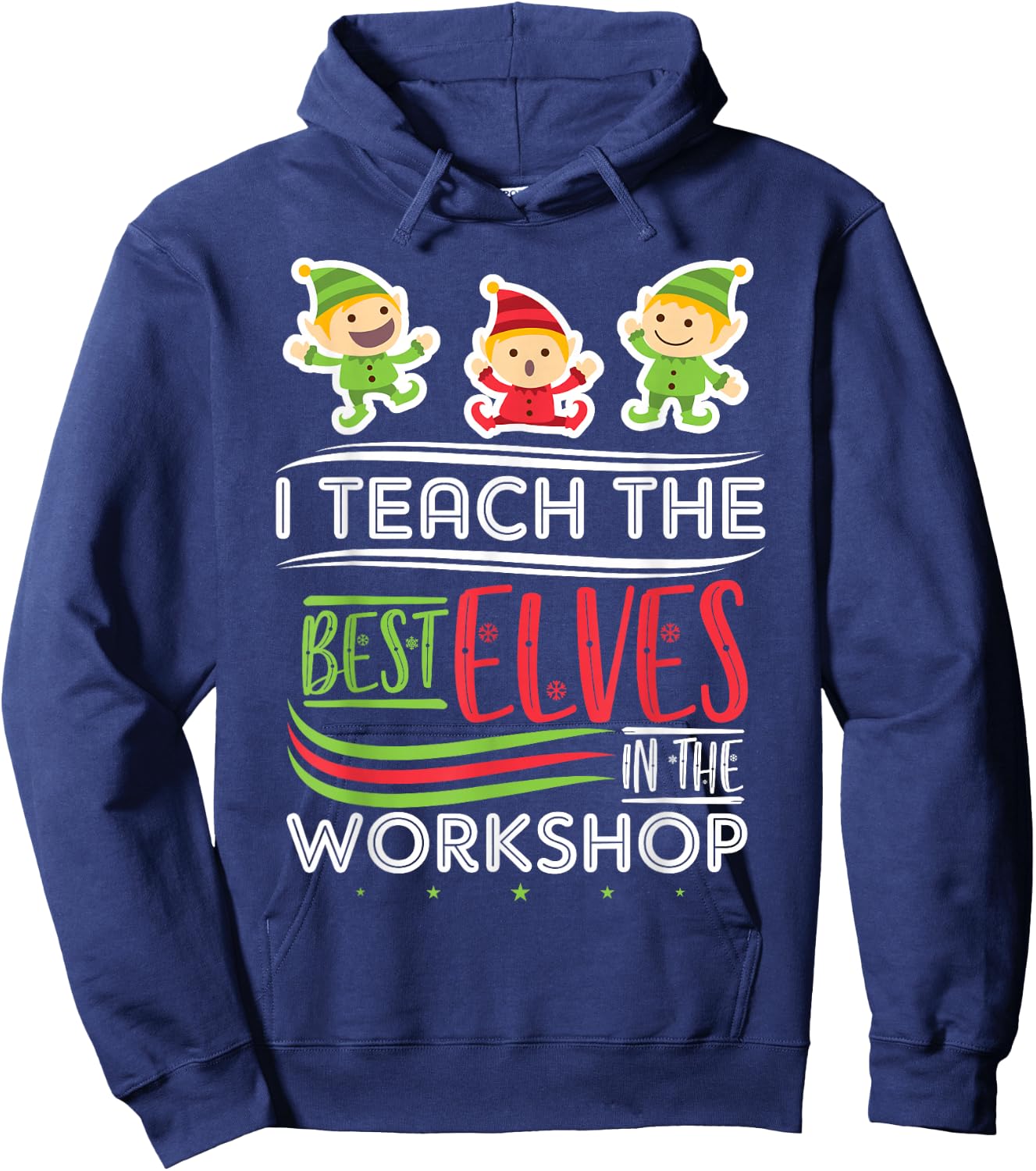 Christmas Teacher Elf Hoodie - Hoodie | Navy