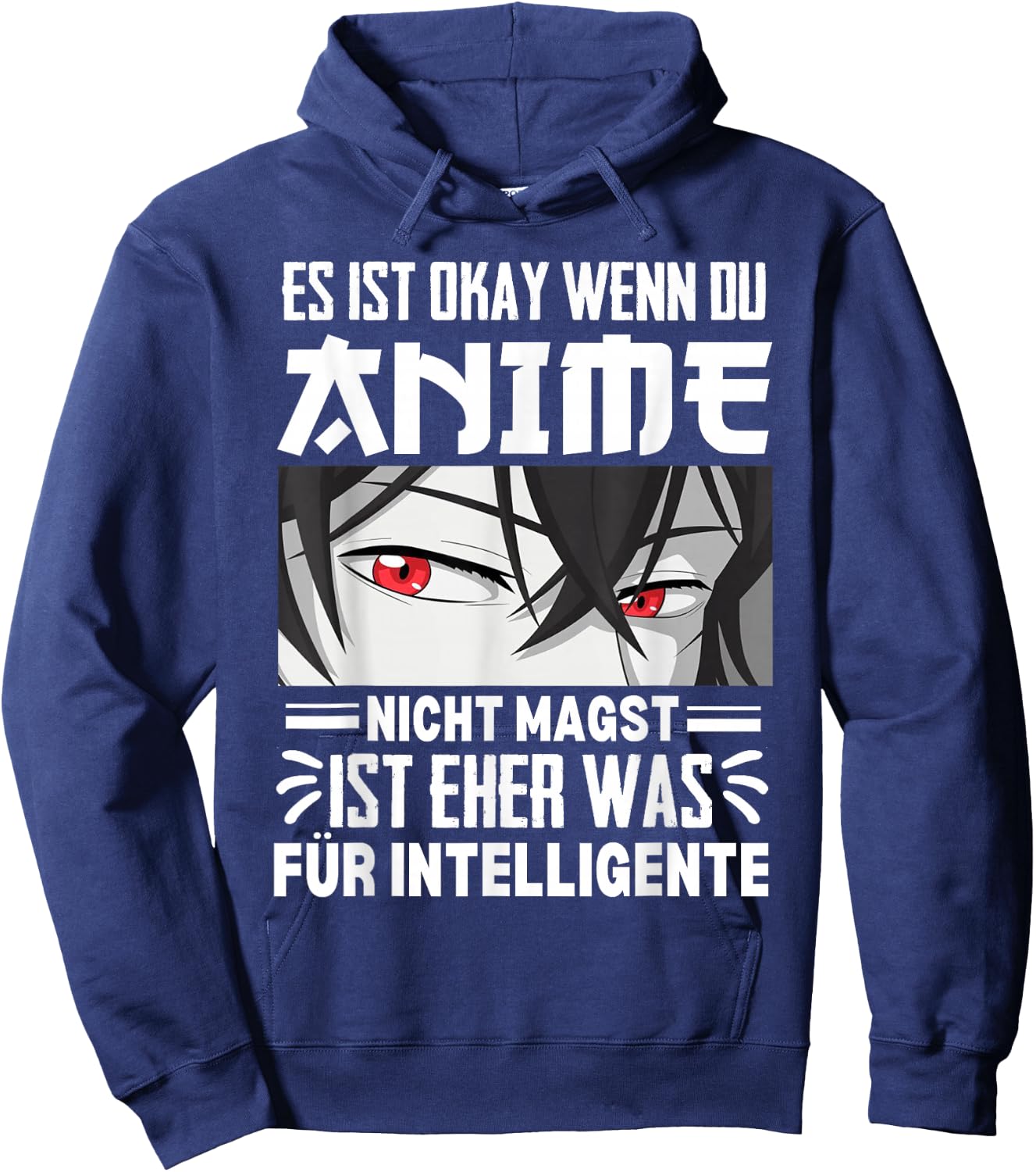 Funny Japanese Anime for Intelligent Baka Anime and Manga , black Hoodie - Hoodie | Navy