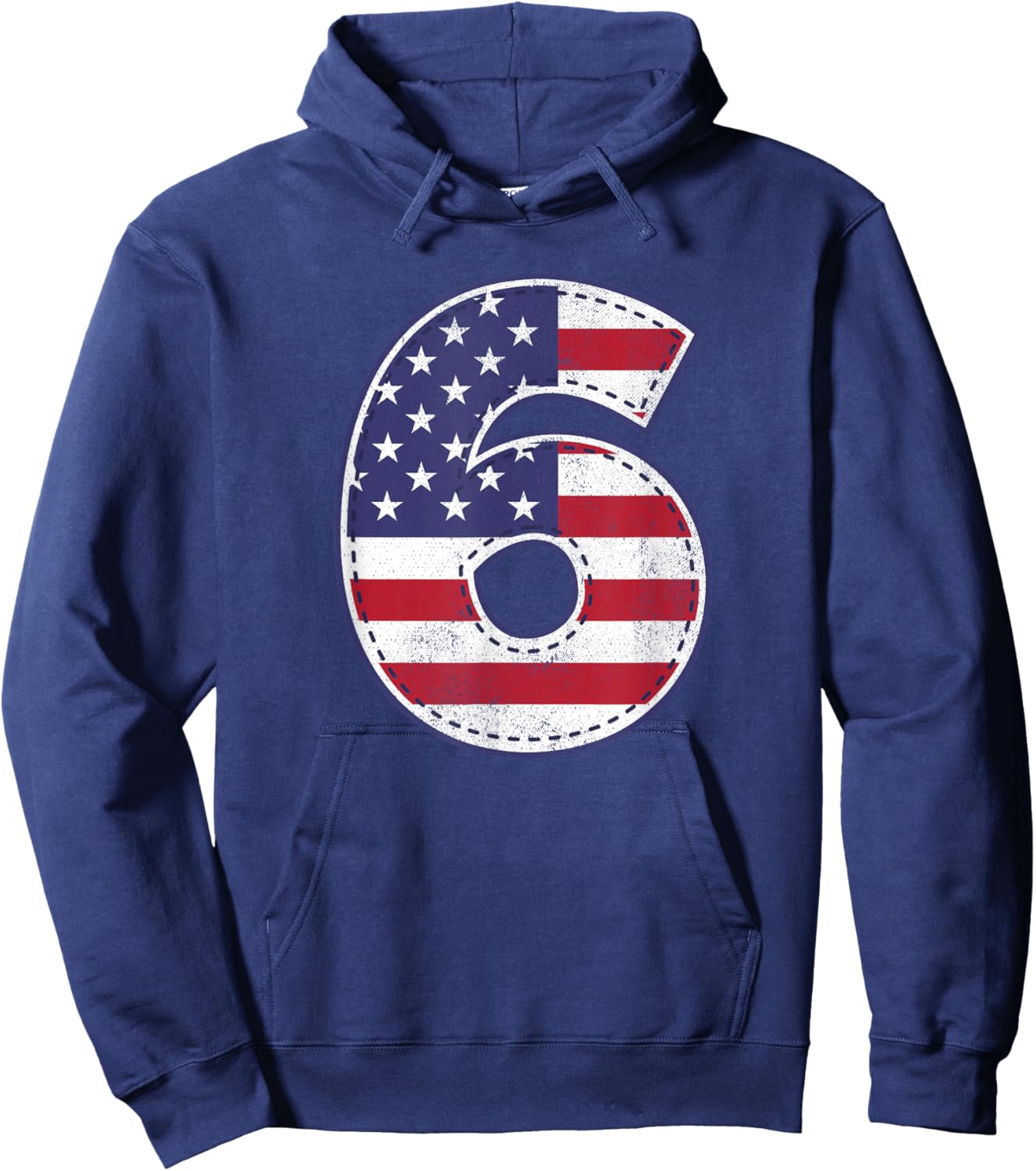 American Flag 6 Year Old Sixth Birthday Shirt Hoodie - Hoodie | Navy