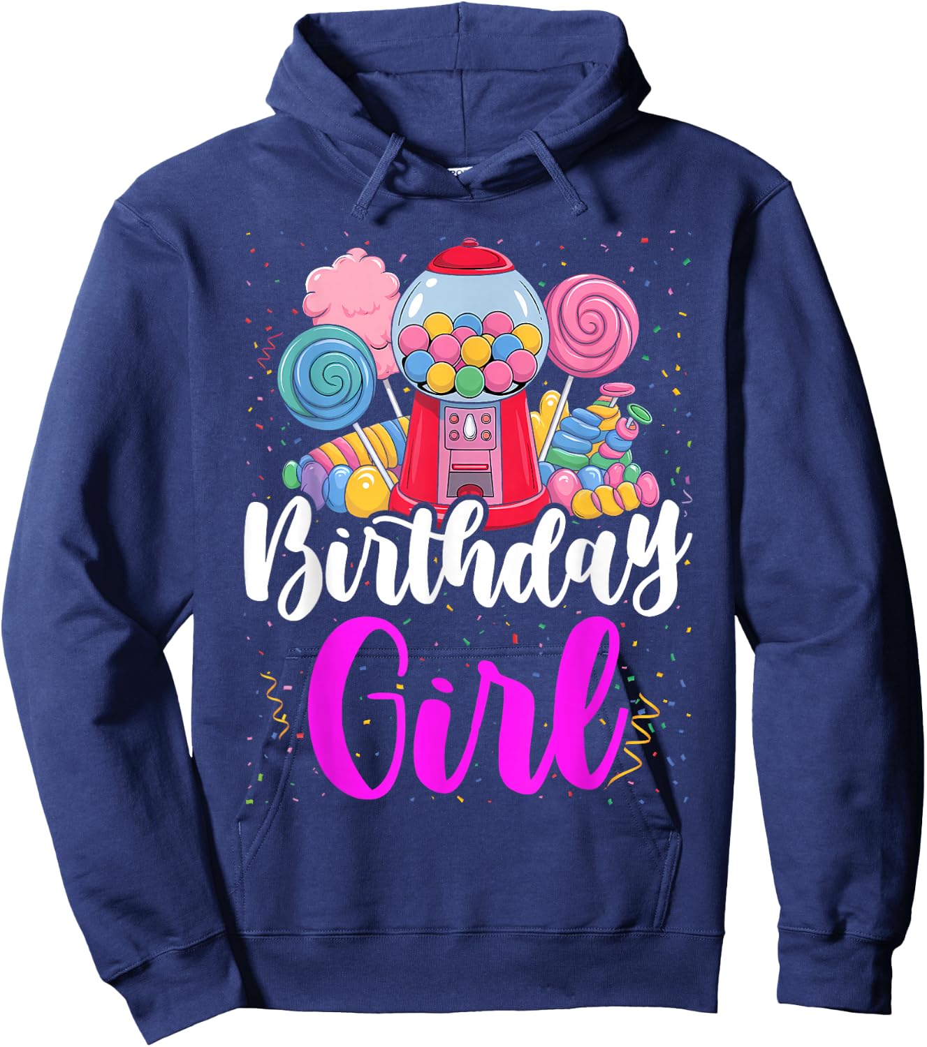 Candy Machine Birthday Girl Sweet Candyland Matching Family Hoodie - Hoodie | Navy