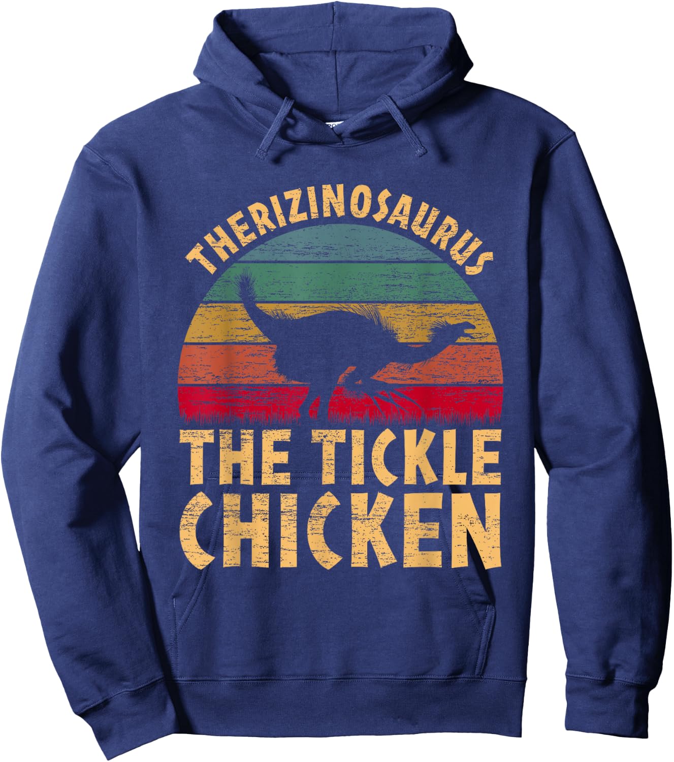 Therizinosaurus The Tickle Chicken - Funny Dinosaur Vintage Hoodie - Hoodie | Navy