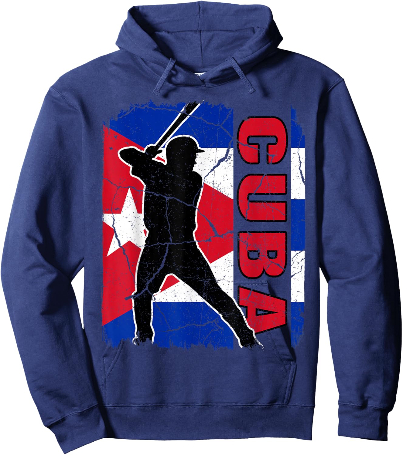Cuban Baseball Player Cuba Flag Baseball Fans Hoodie - Hoodie | Navy