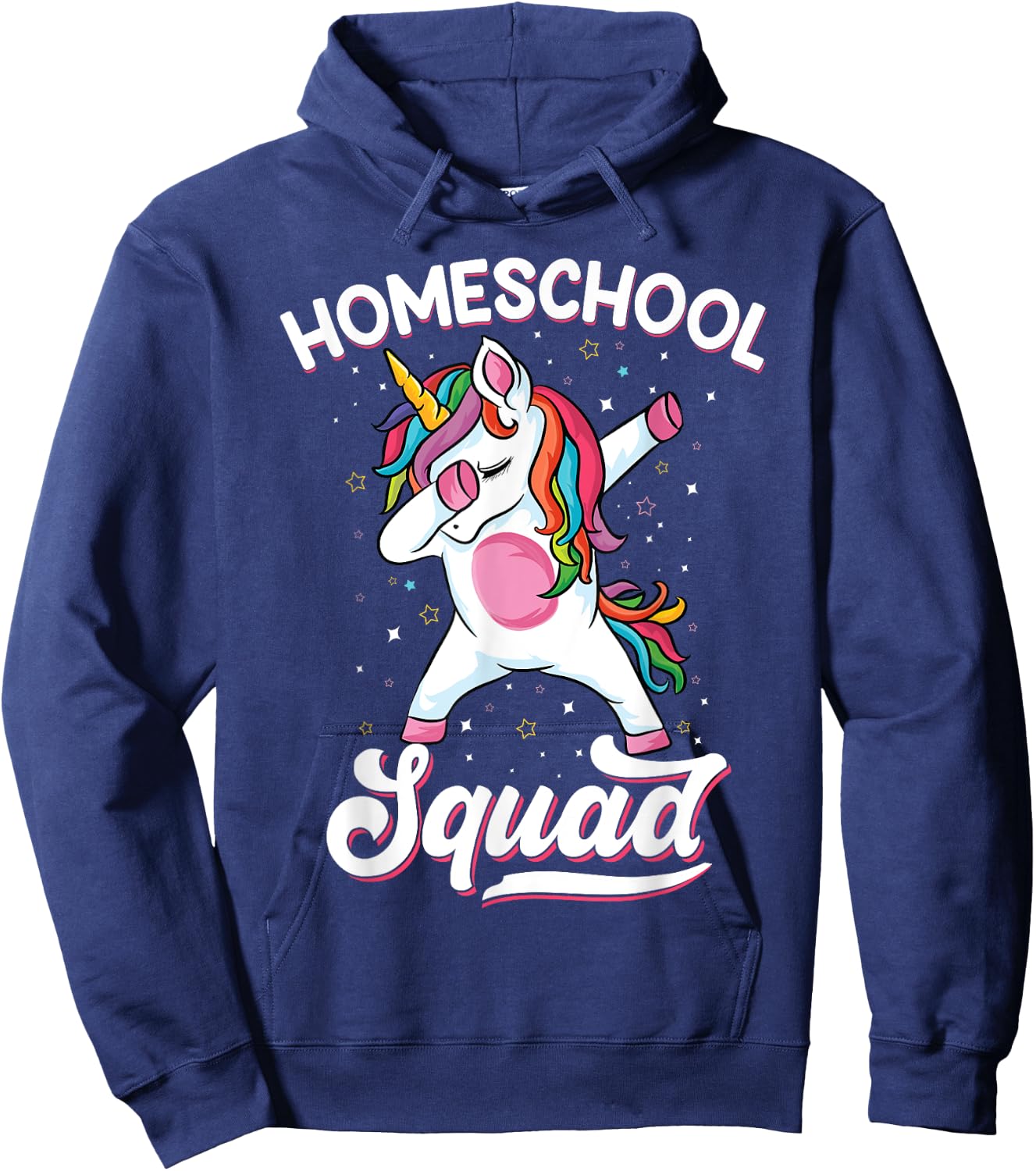 Magical cute Dabbing unicorn First Day Of School Homeschool Hoodie - Hoodie | Navy