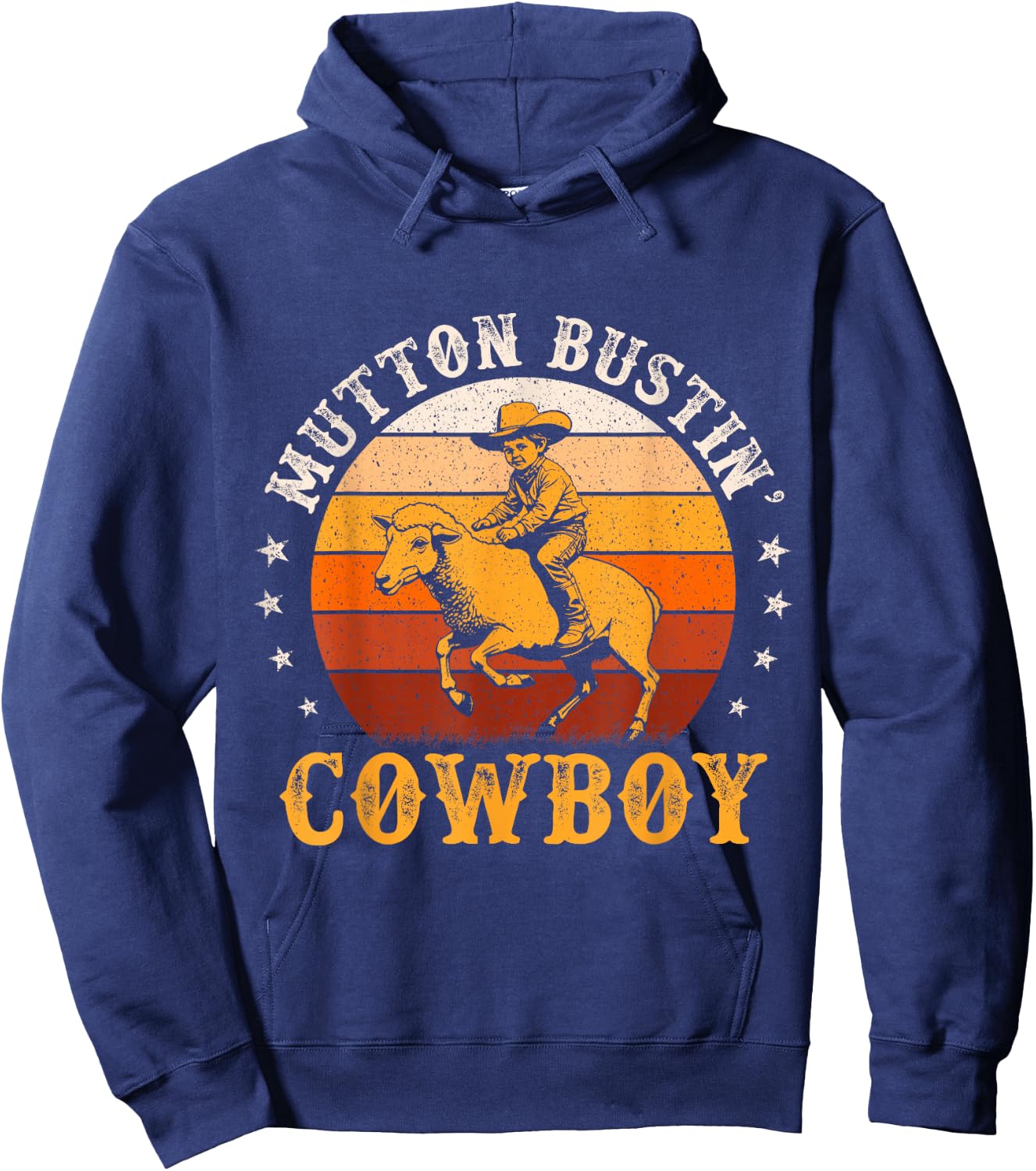 Mutton Busting Cowboy Rodeo Sheep Riding Mutton Buster Youth Hoodie - Hoodie | Navy