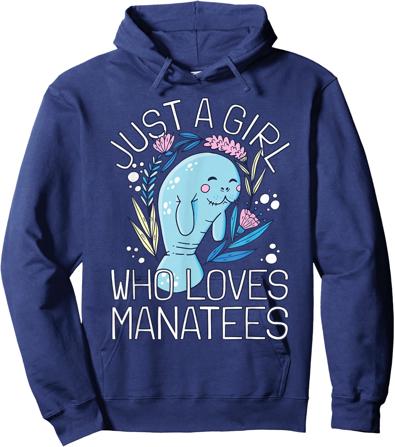 Girl Manatee I Woman Loves Manatee I Cute Manatee Hoodie - Hoodie | Navy