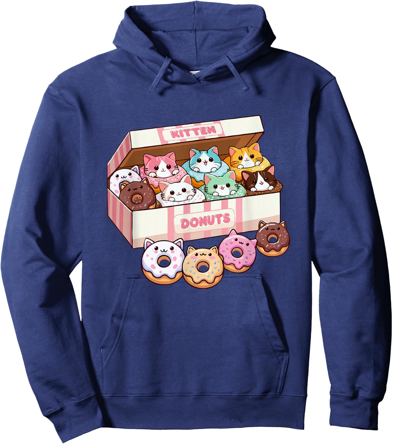 Kitten Donuts Pastry Cat Lover Cute Doughnut Cats Hoodie - Hoodie | Navy