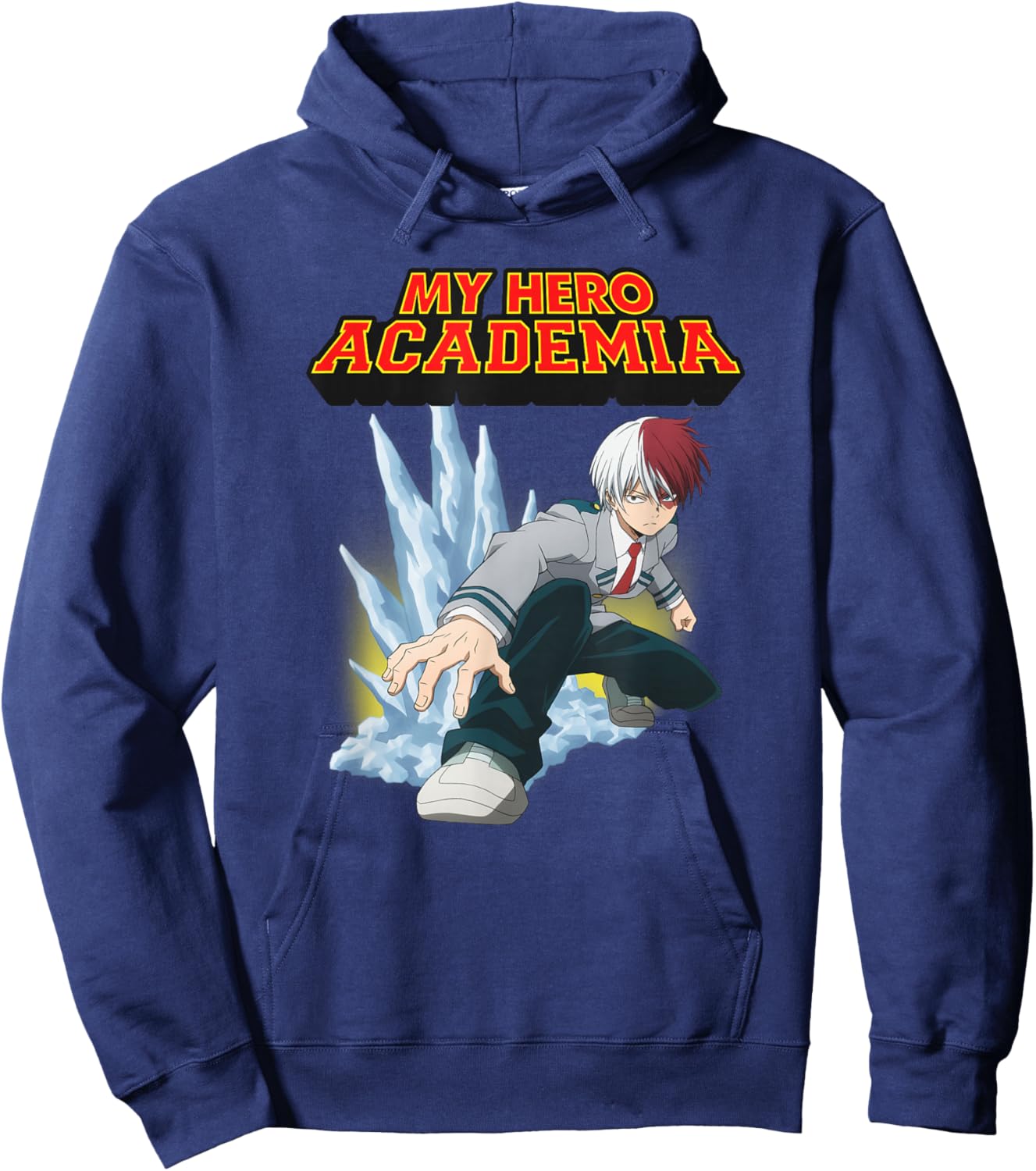 My Hero Academia Shoto Todoroki Mid-Cold Mid-Warm , Black, S Hoodie - Hoodie | Navy