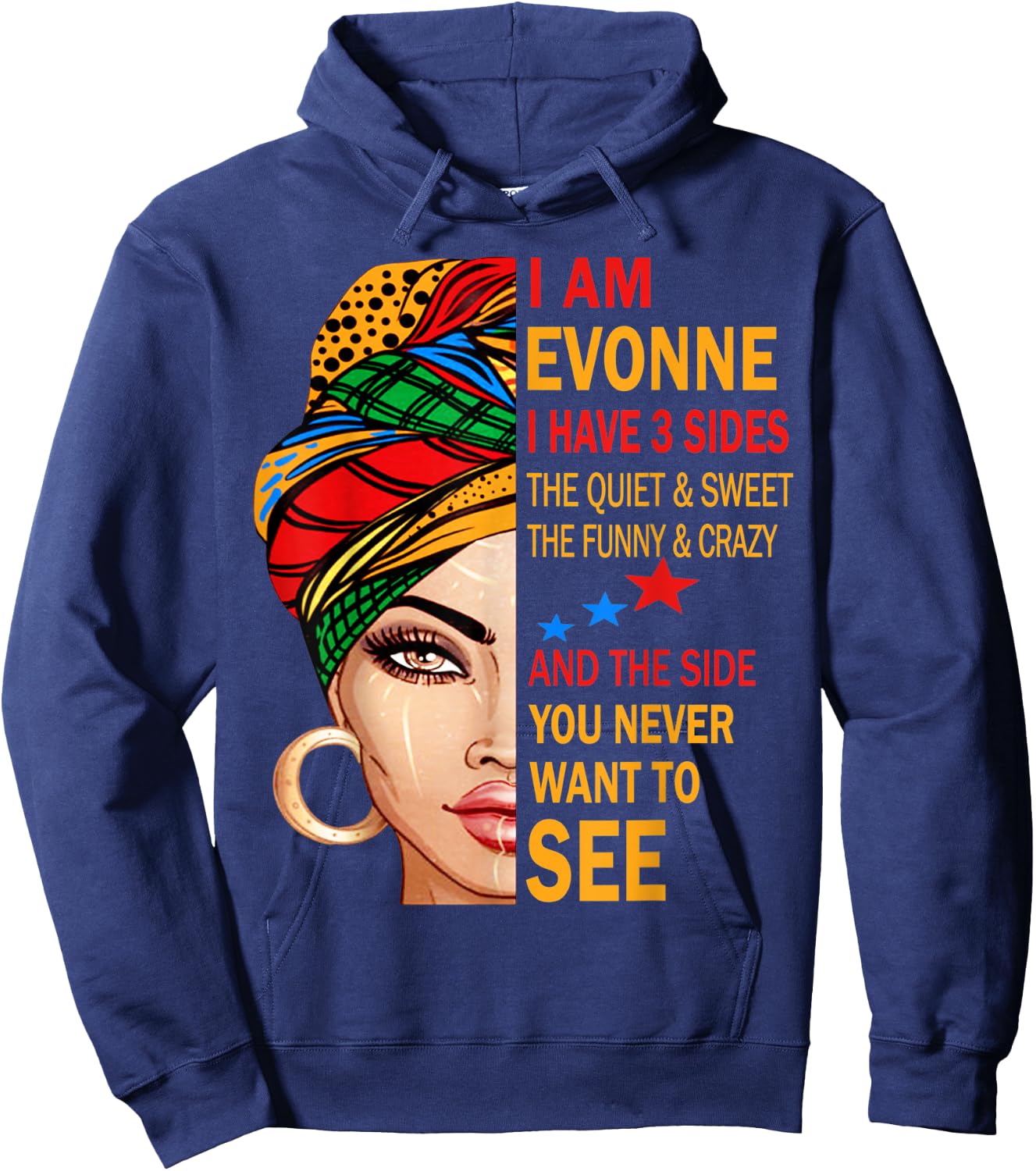 EVONNE Name Surname Family Last First Name EVONNE Hoodie - Hoodie | Navy