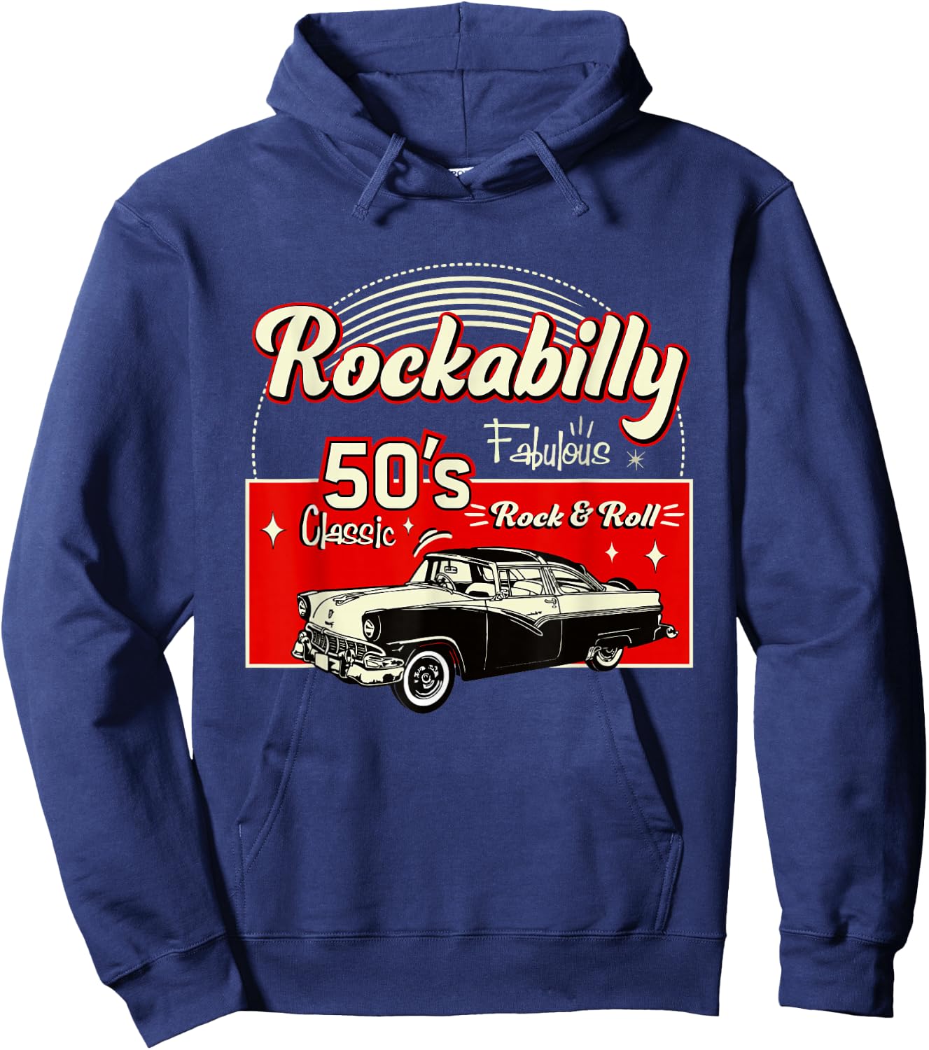 Rockabilly Style Hop Fifties Doo Wop Music Gifts , black, s Hoodie - Hoodie | Navy